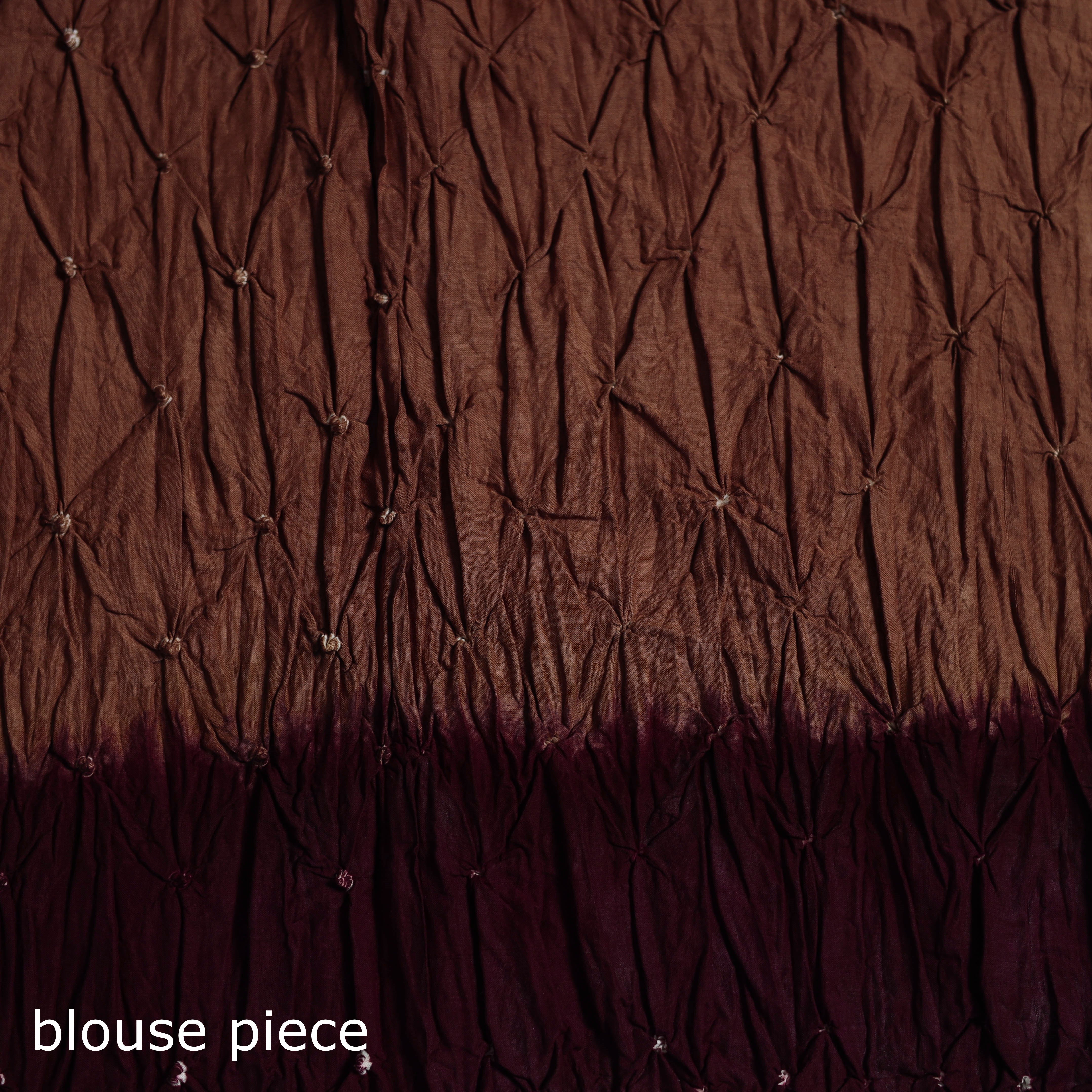 Kutch Tie-Dye Bandhani Cotton Saree with Blouse Piece 18 - Image 5