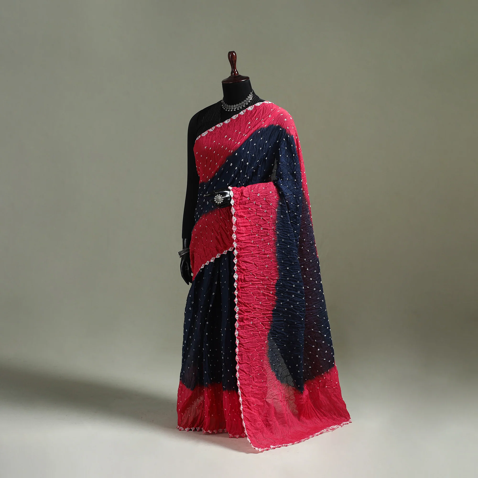 Kutch Tie-Dye Bandhani Cotton Saree with Blouse Piece 40