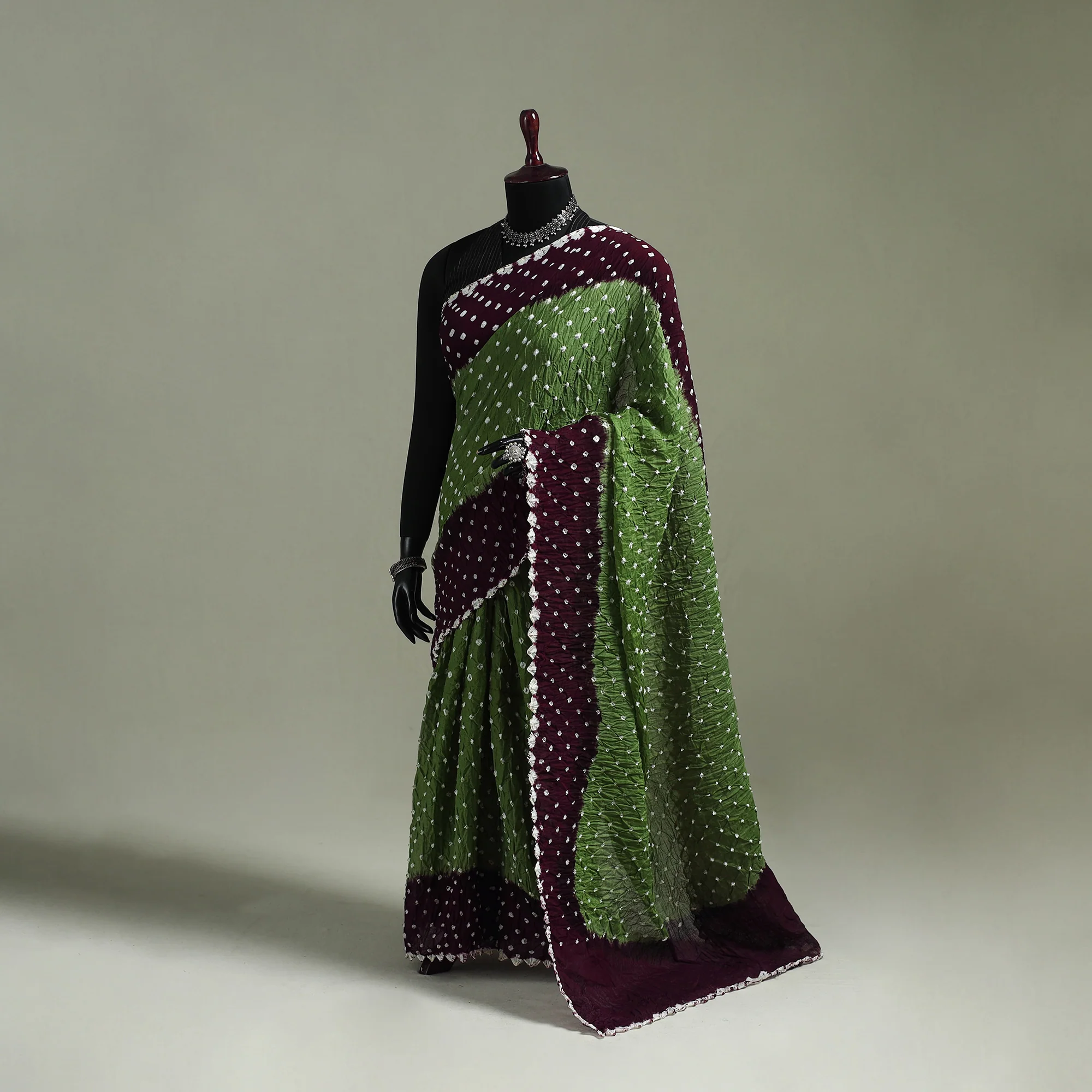 Kutch Tie-Dye Bandhani Cotton Saree with Blouse Piece 46