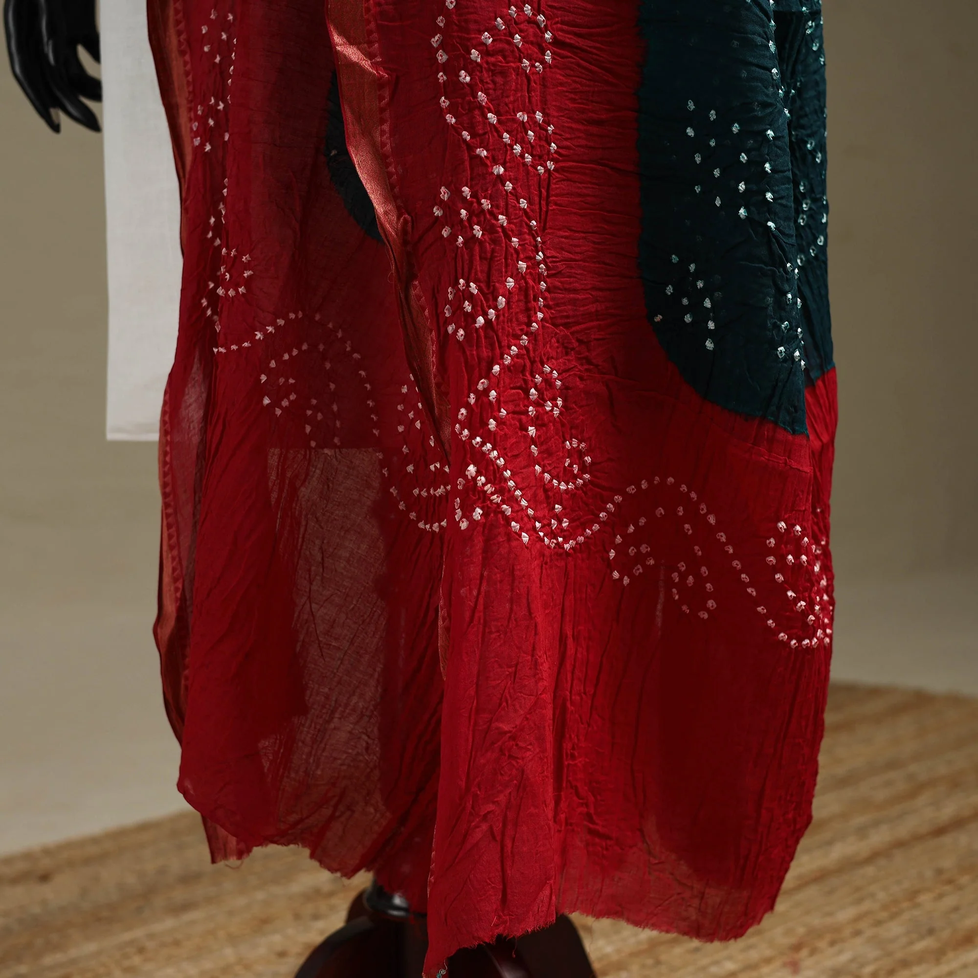 Multicolor - Kutch Tie-Dye Cotton Bandhani Dupatta with Border 61 - Image 4