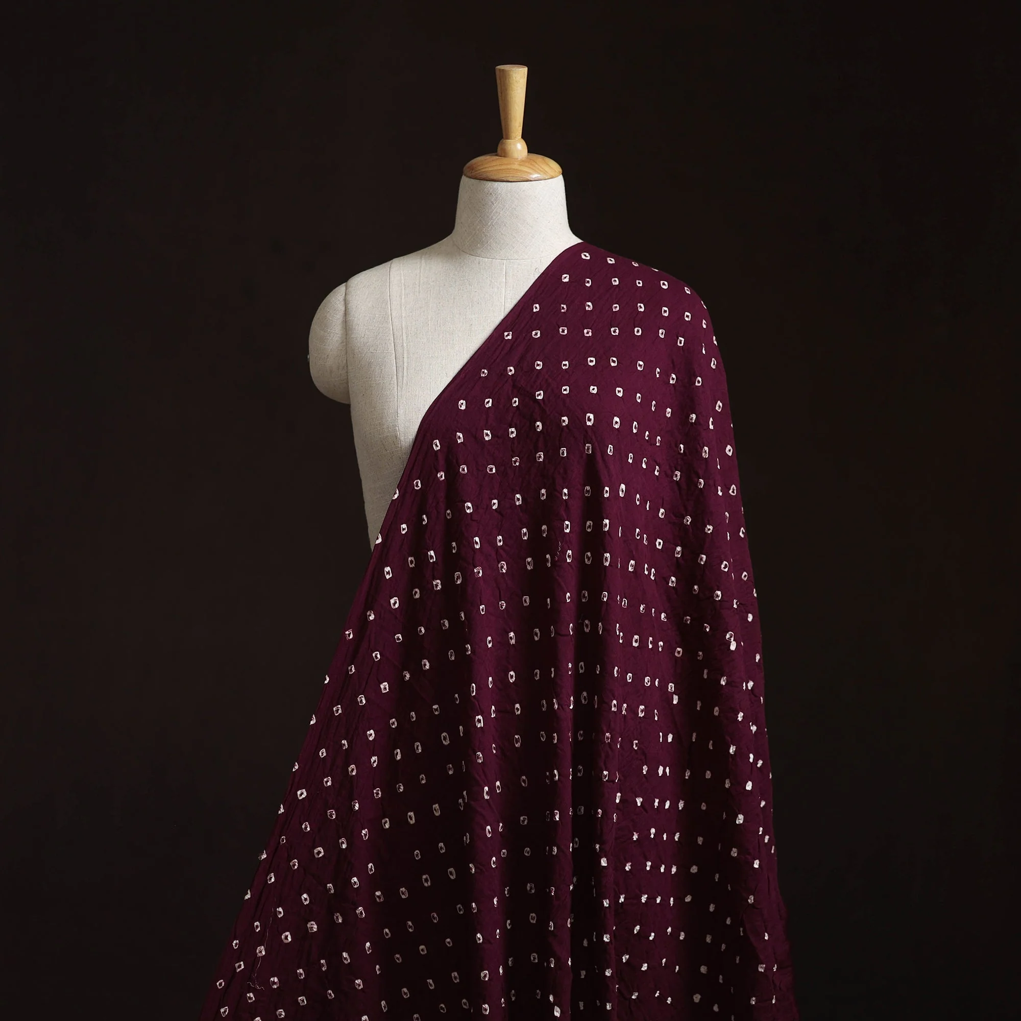 Purple - Kutch Tie-Dye Cotton Bandhani Fabric 05