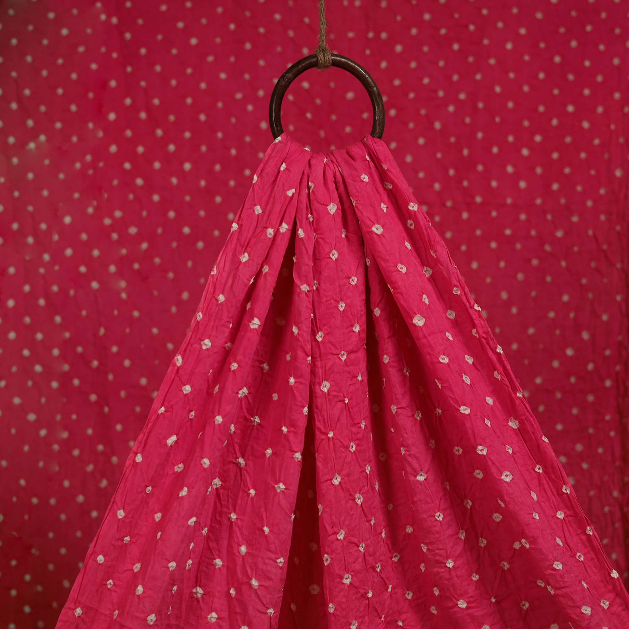 Pink - Kutch Tie-Dye Cotton Bandhani Fabric 05