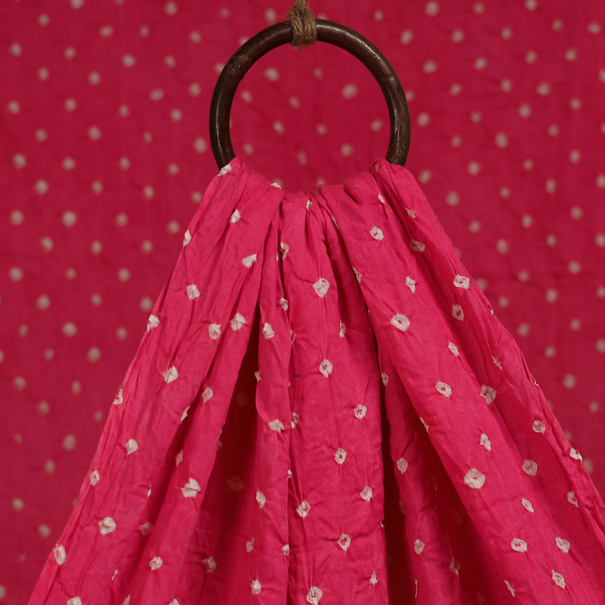 Pink - Kutch Tie-Dye Cotton Bandhani Fabric 05 - Image 3