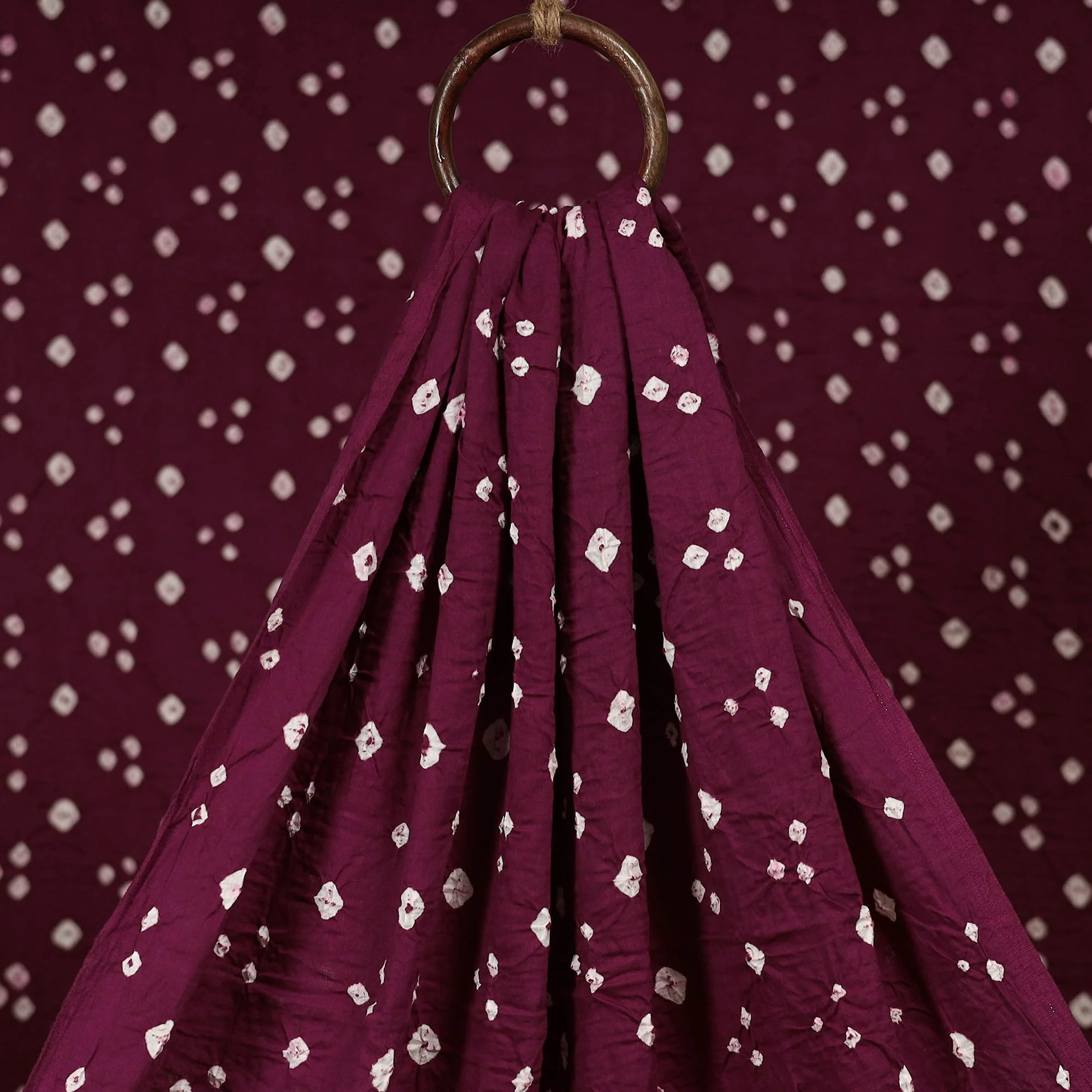 Purple - Kutch Tie-Dye Cotton Bandhani Fabric 11 - Image 3