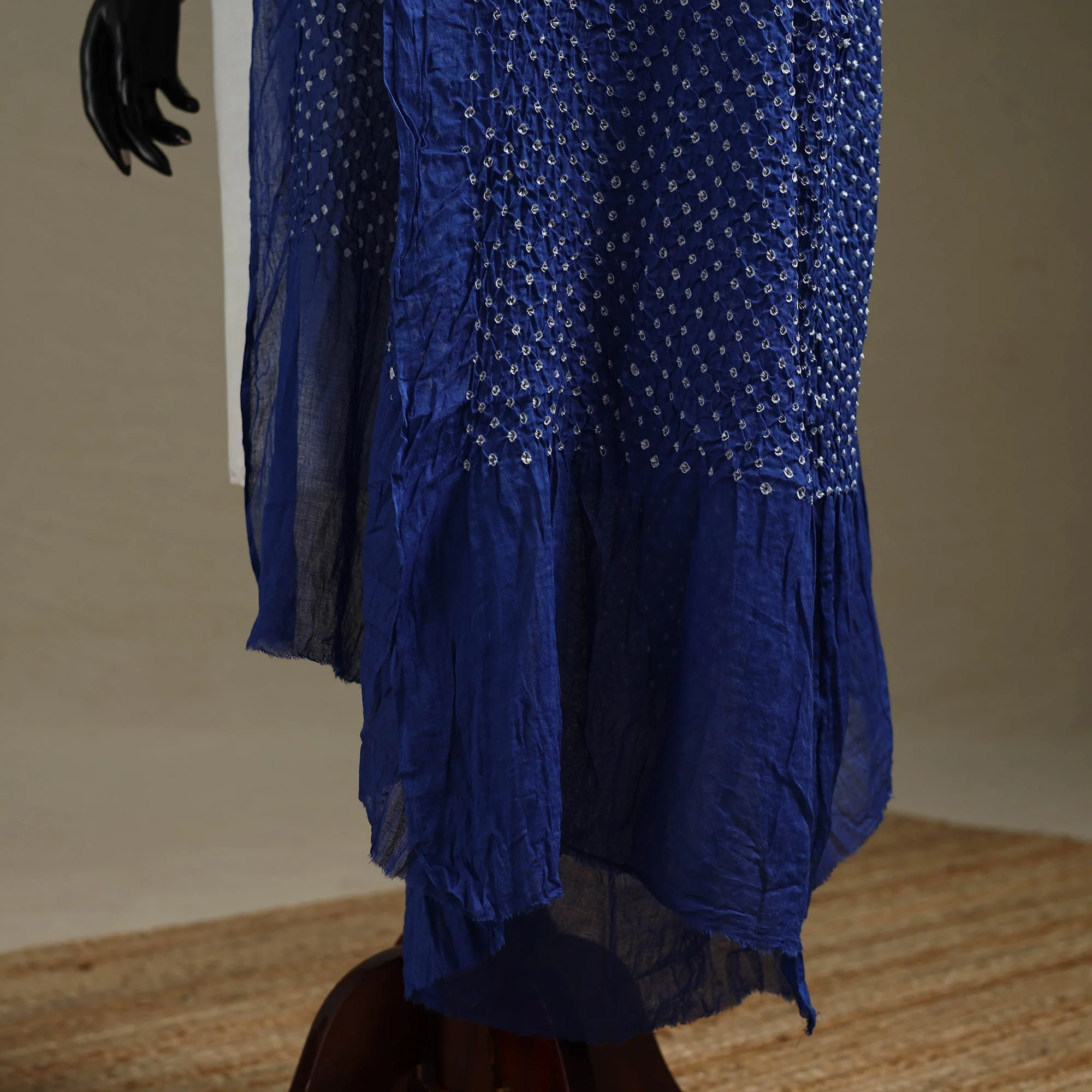 Blue - Kutch Tie-Dye Cotton Heavy Bandhani Dupatta 21 - Image 4