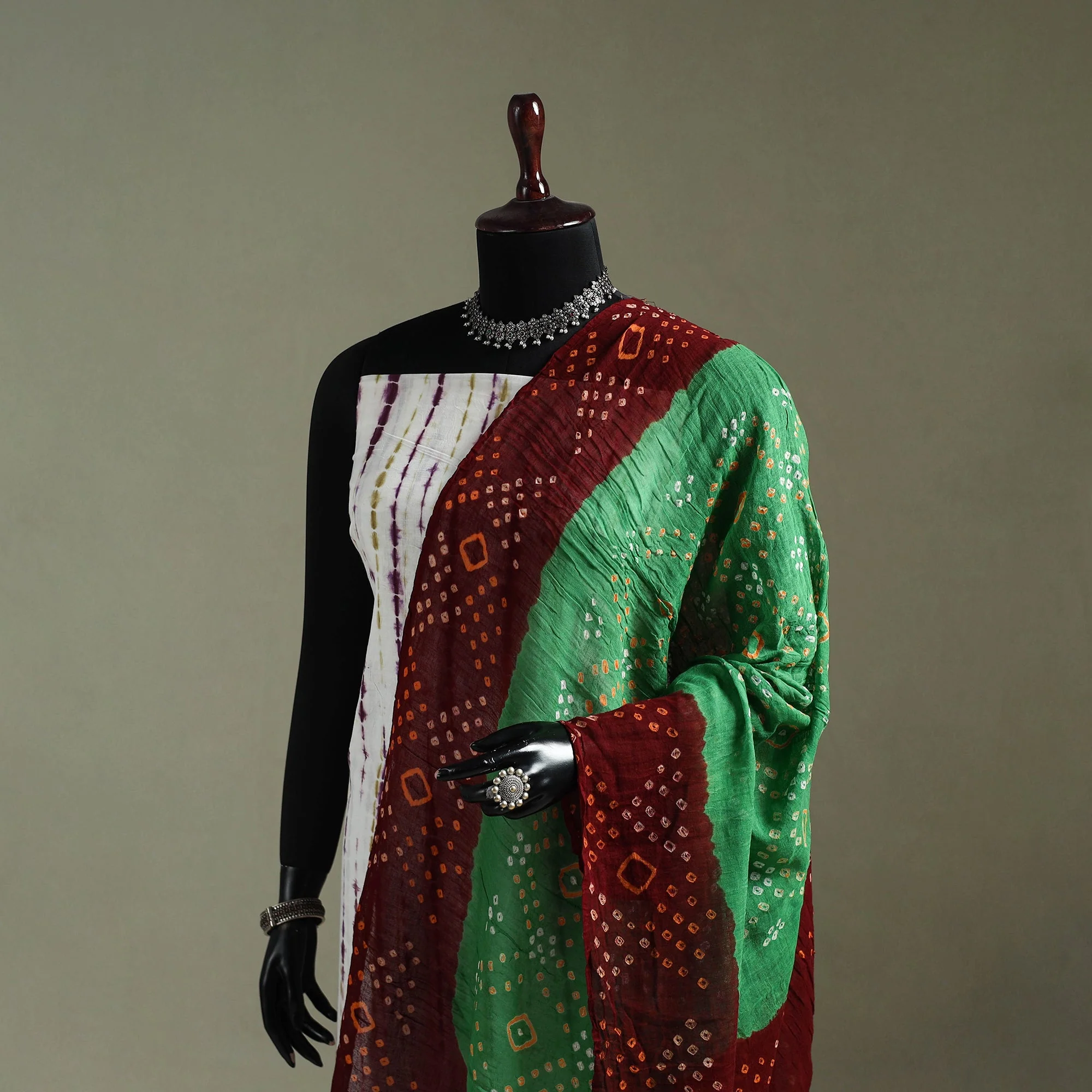 Multicolor - Kutch Tie-Dye Pure Mul Cotton Bandhani Dupatta 14 - Image 2