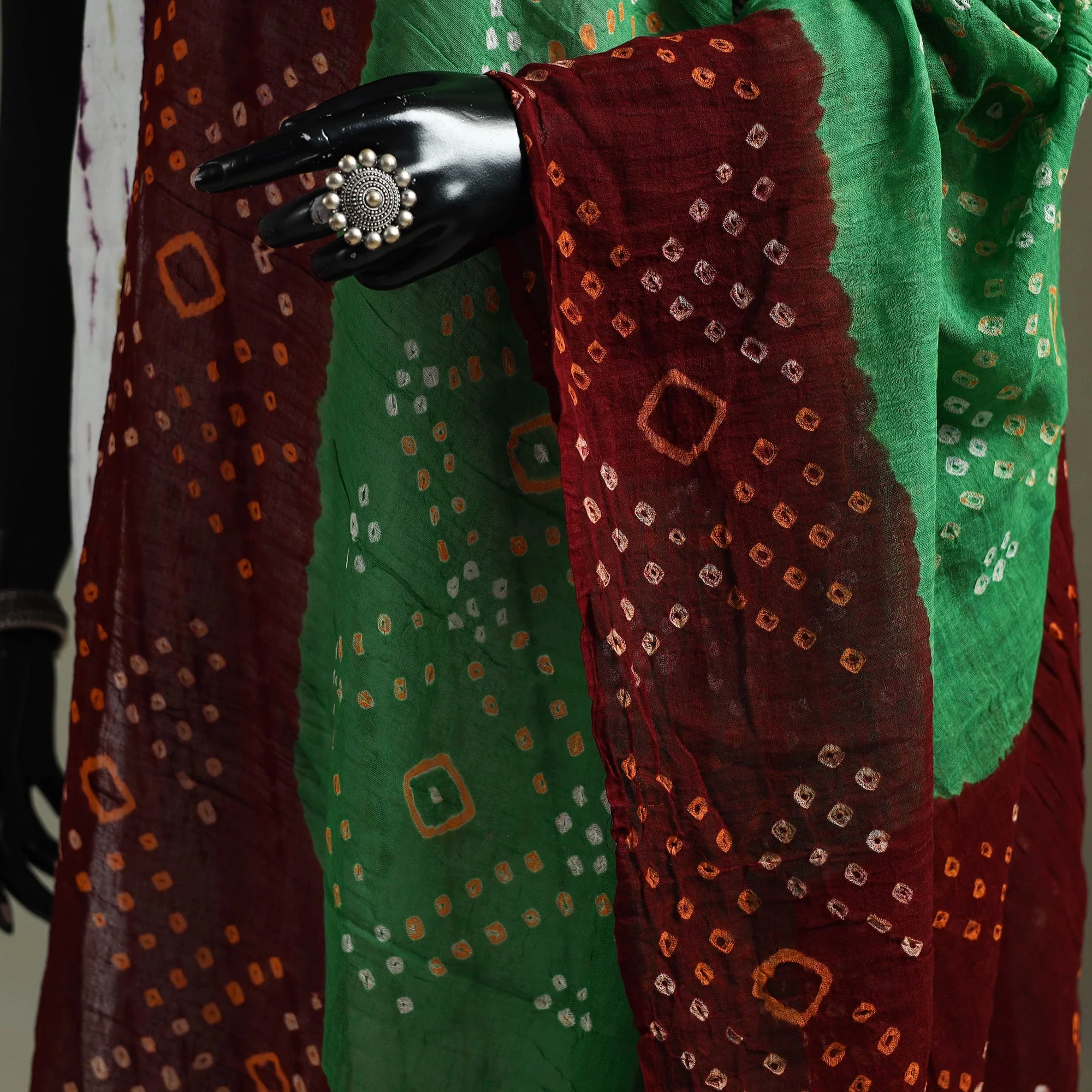 Multicolor - Kutch Tie-Dye Pure Mul Cotton Bandhani Dupatta 14 - Image 3