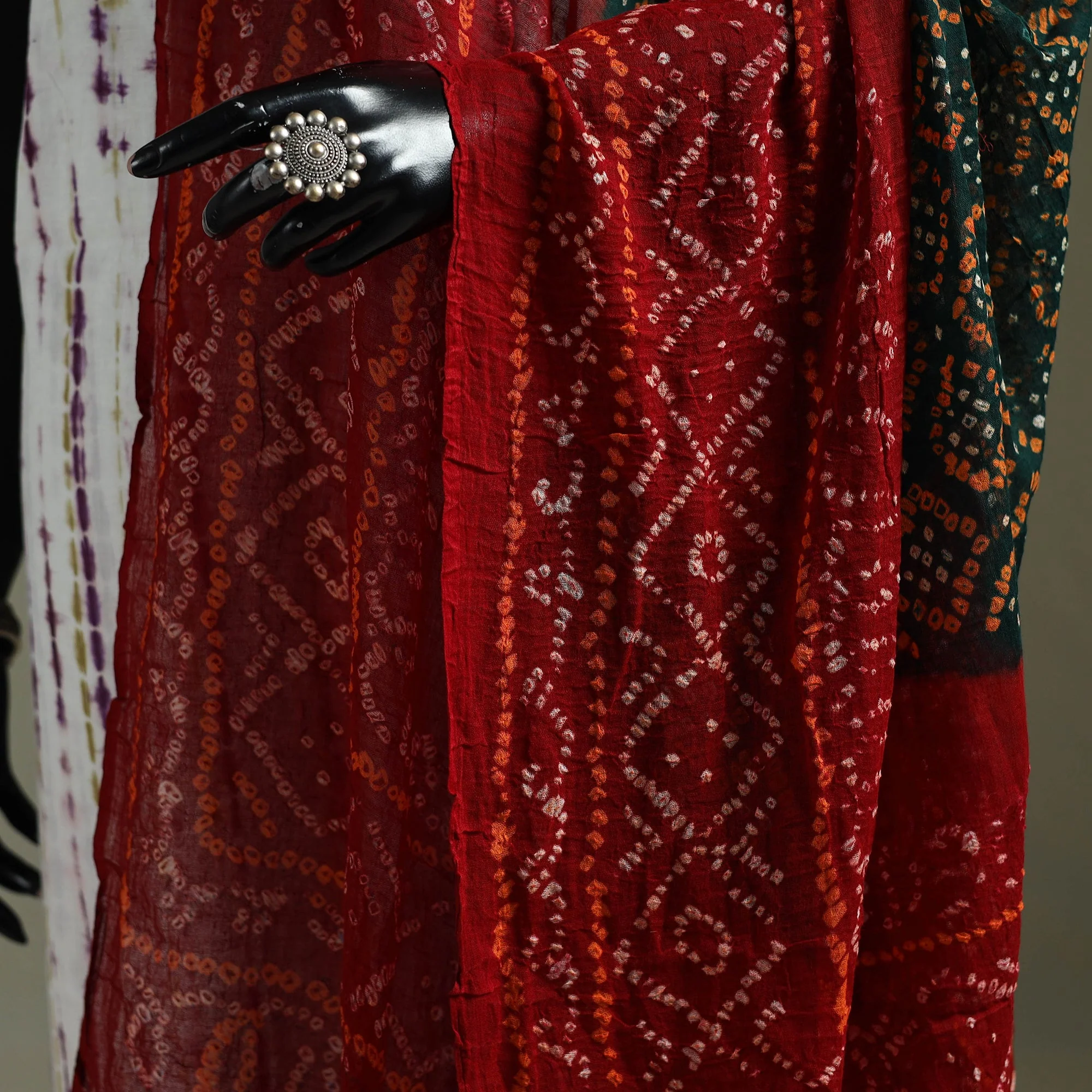 Multicolor - Kutch Tie-Dye Pure Mul Cotton Bandhani Dupatta 16 - Image 3