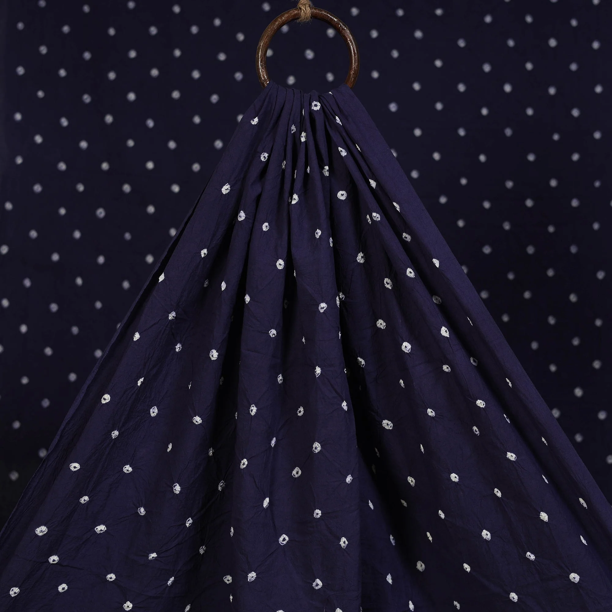 Blue - Kutch Tie-Dye Pure Mul Cotton Bandhani Fabric 07 - Image 2