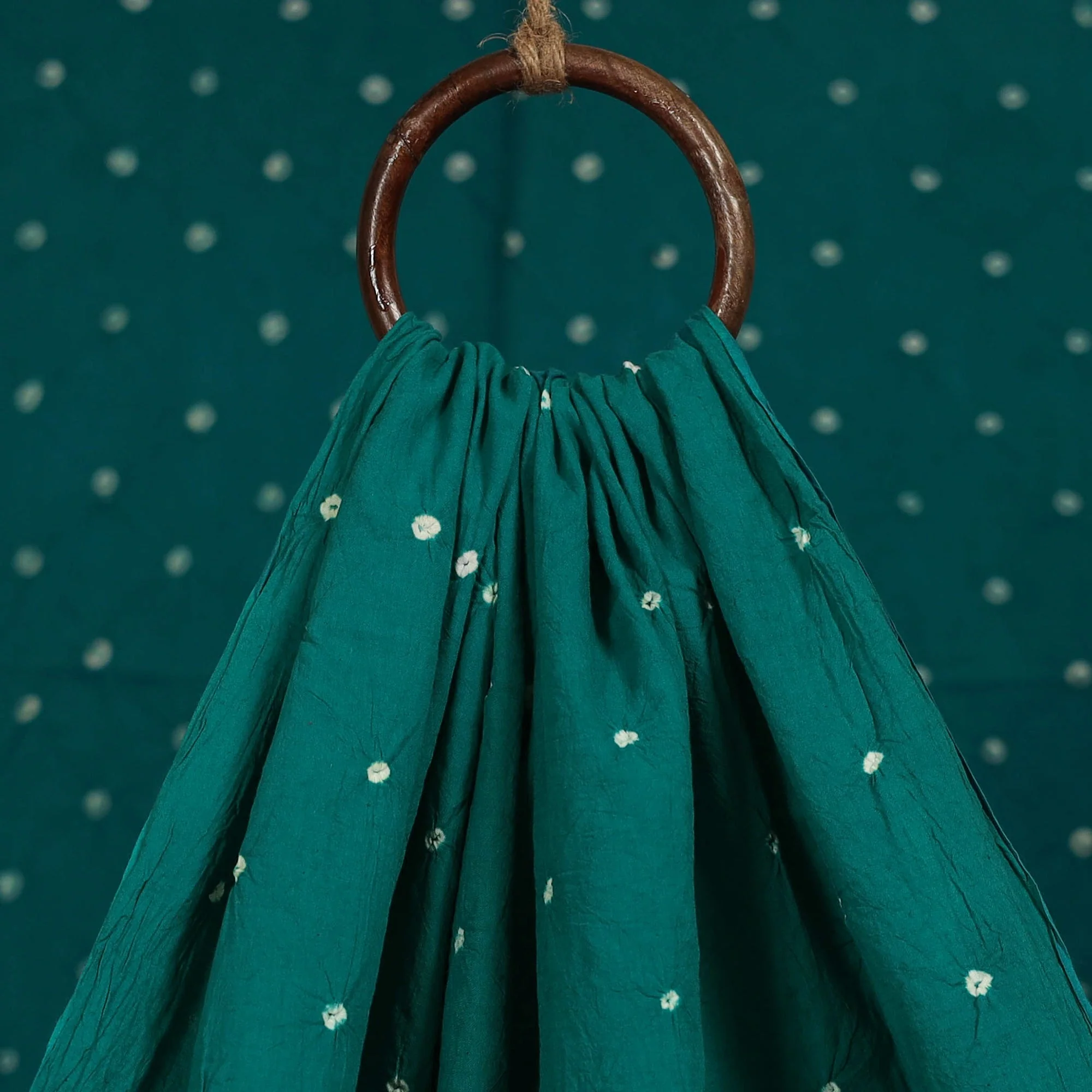 Green - Kutch Tie-Dye Pure Mul Cotton Bandhani Fabric 22 - Image 3