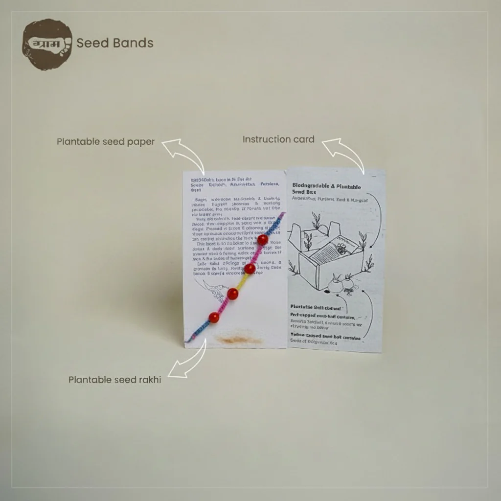 Leaf - Handmade Eco-Friendly Plantable Seed Rakhi 08 - Image 6