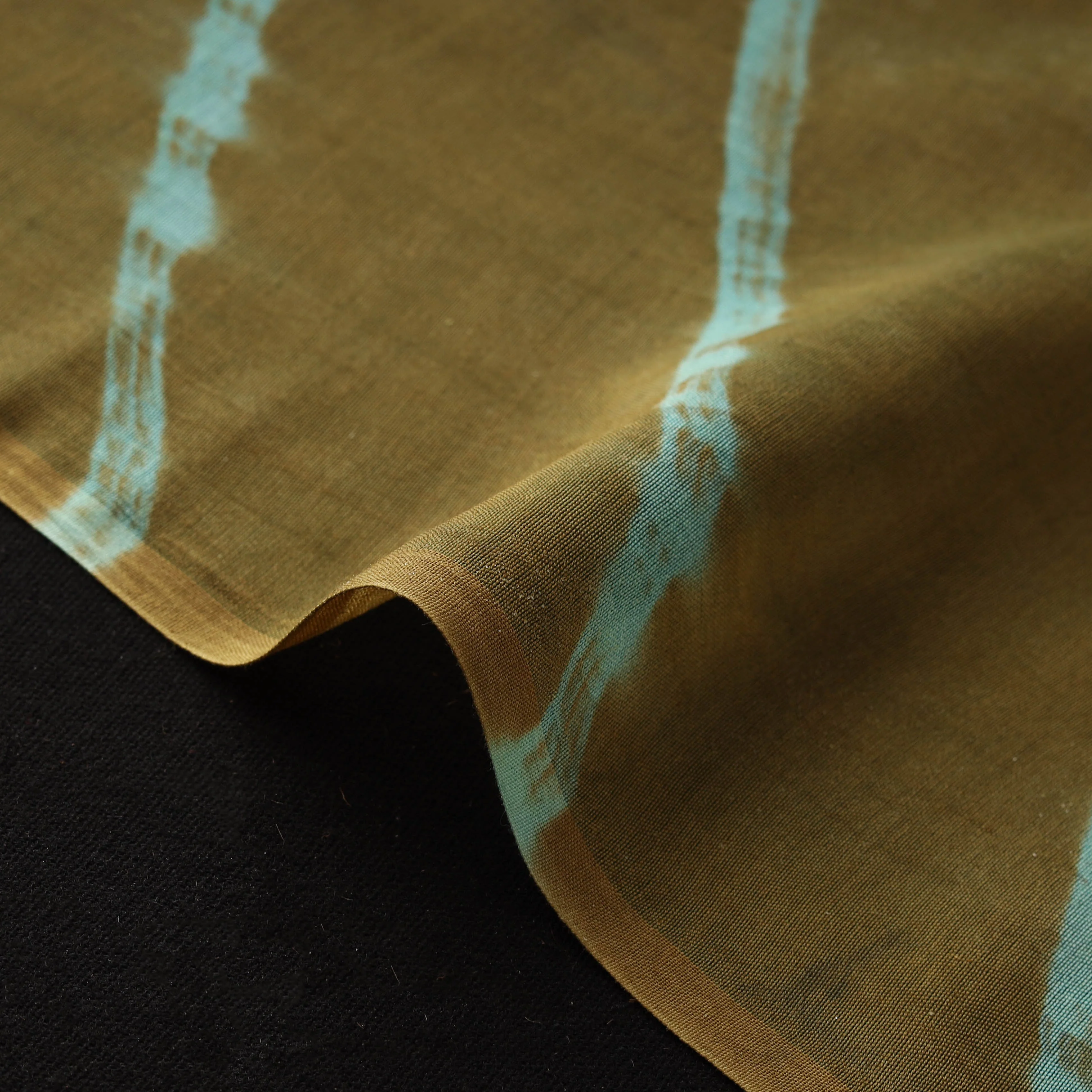 Green - Leheriya Tie-Dye Chanderi Silk Fabric 01 - Image 4