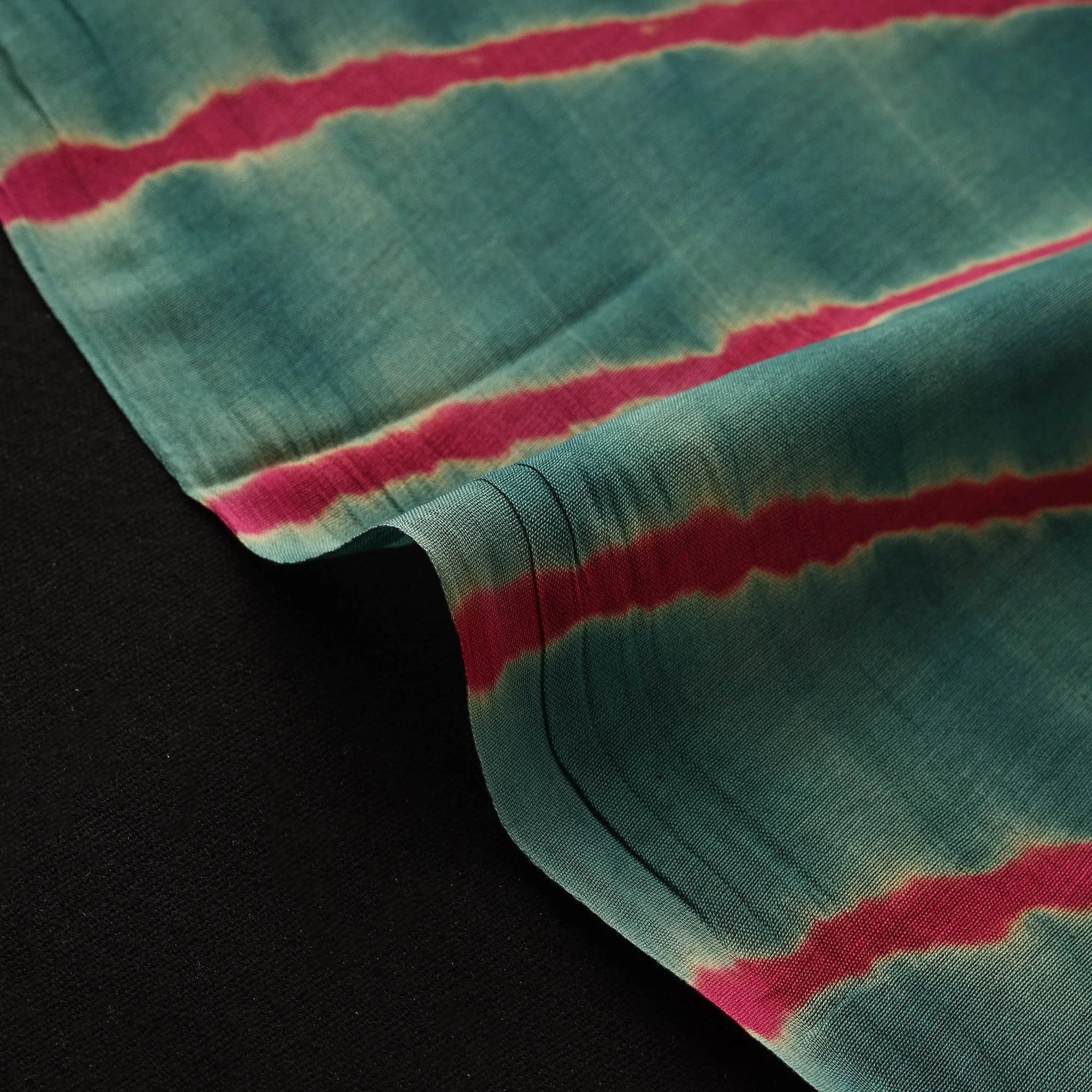 Green - Leheriya Tie-Dye Chanderi Silk Fabric 05 - Image 4