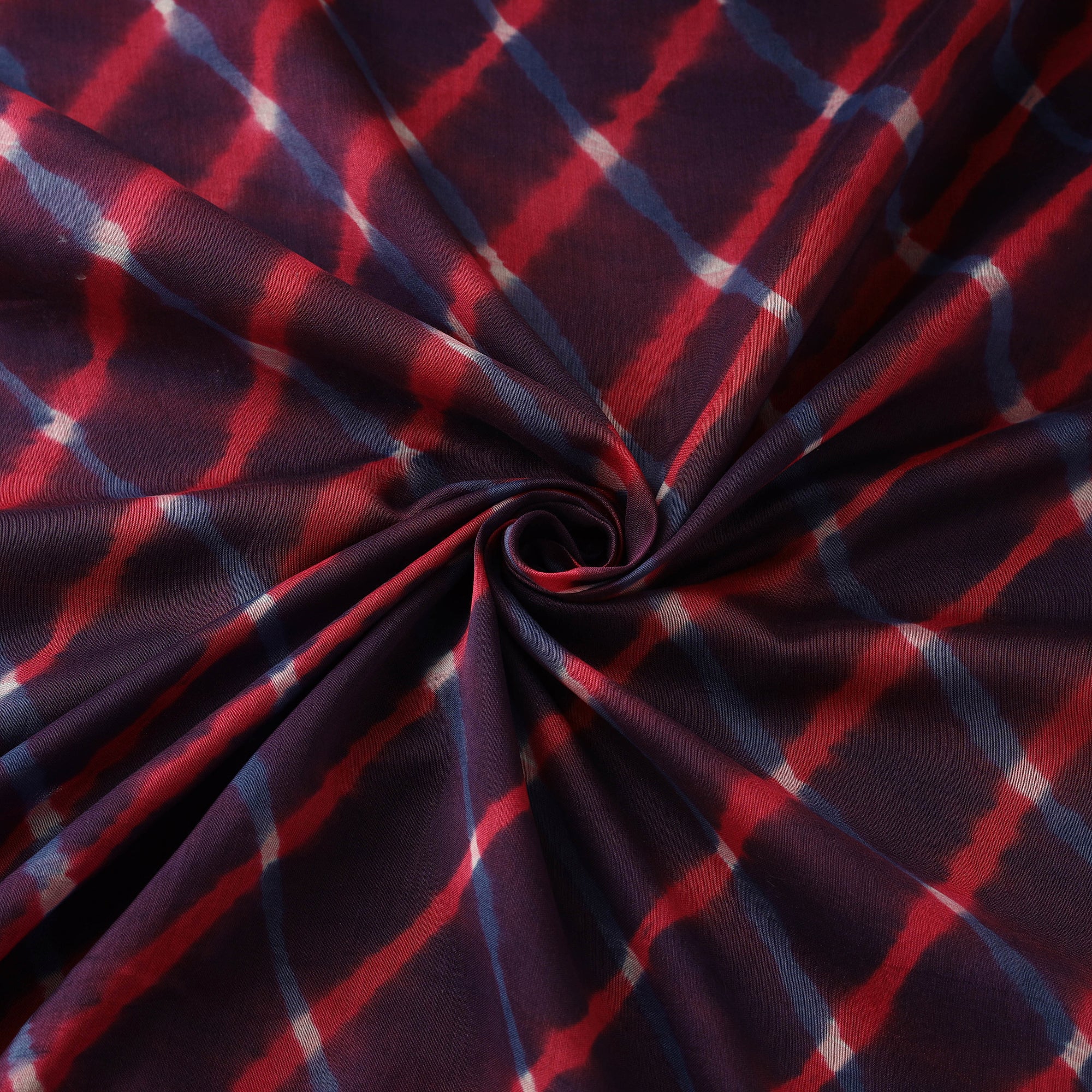 Purple - Leheriya Tie-Dye Chanderi Silk Fabric 08