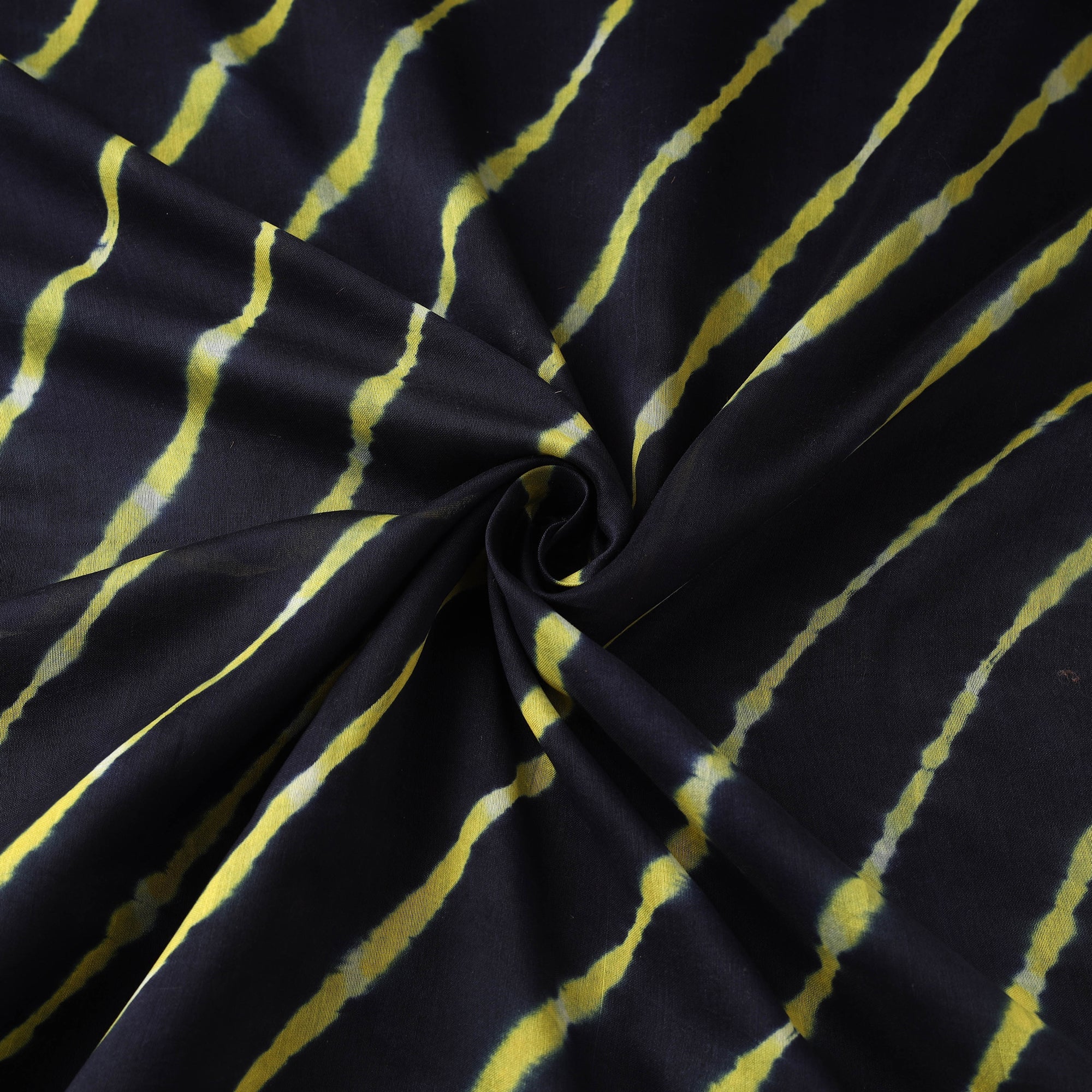 Blue - Leheriya Tie-Dye Chanderi Silk Fabric 12