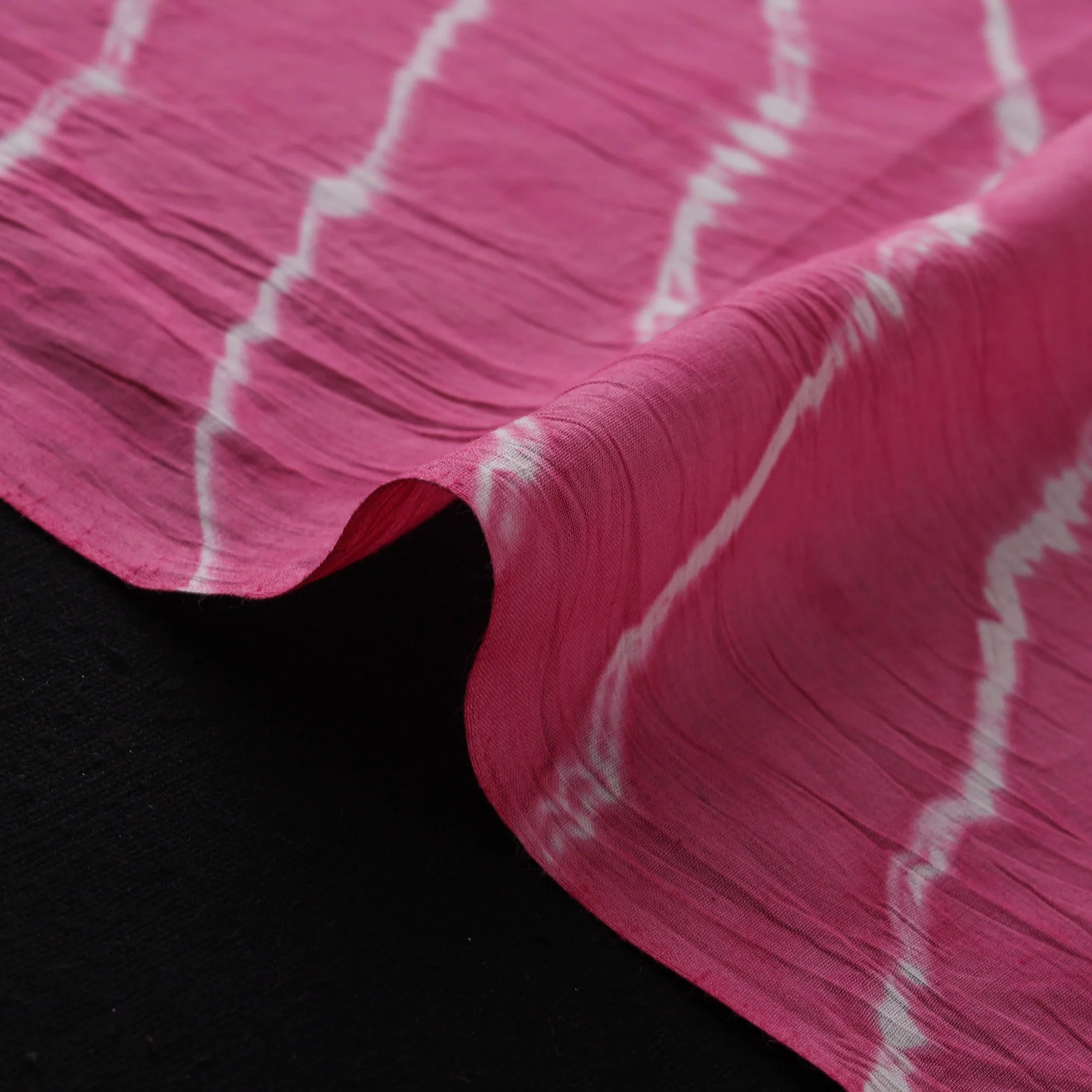 Pink - Leheriya Tie-Dye Cotton Fabric 01 - Image 4