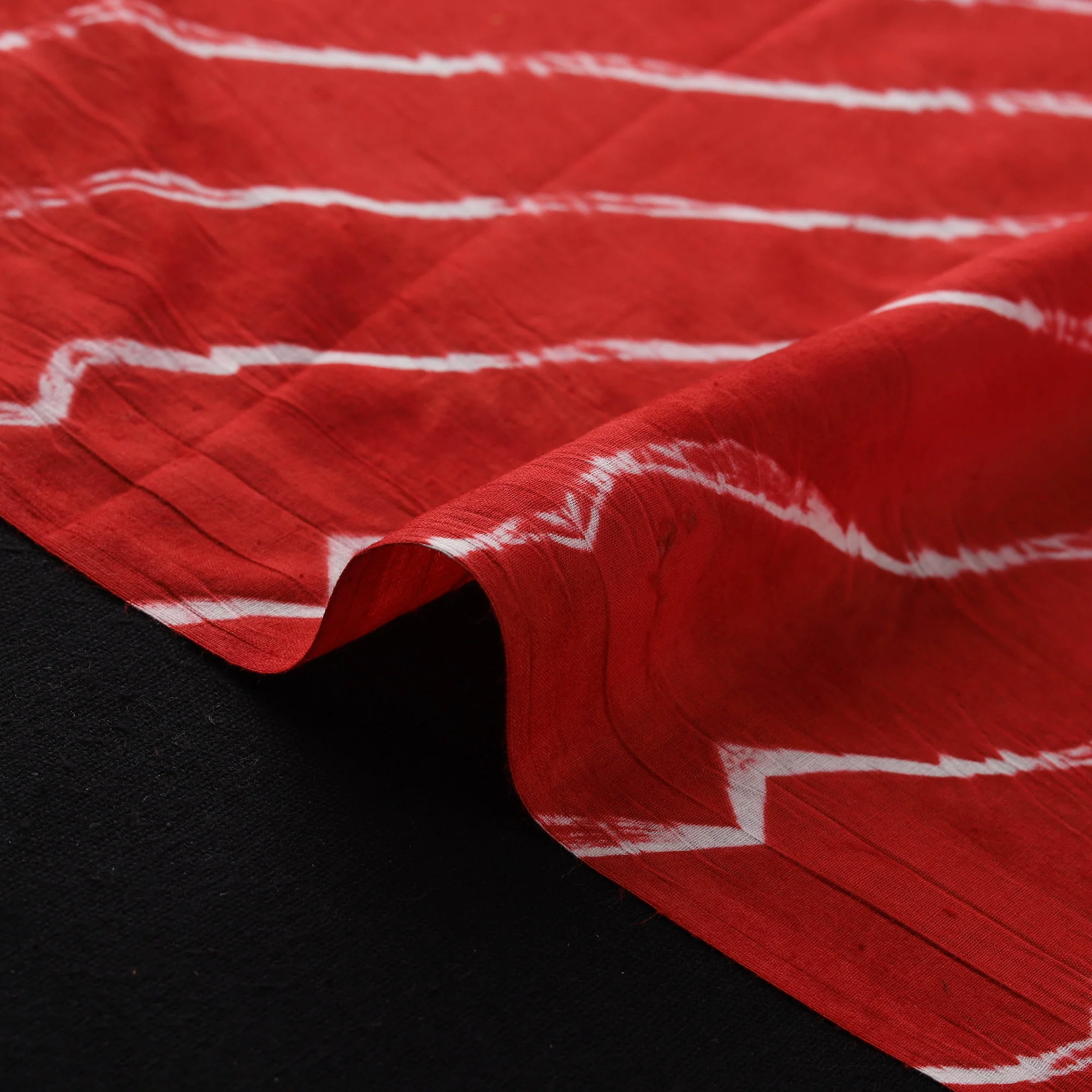 Red - Leheriya Tie-Dye Cotton Fabric 05 - Image 4