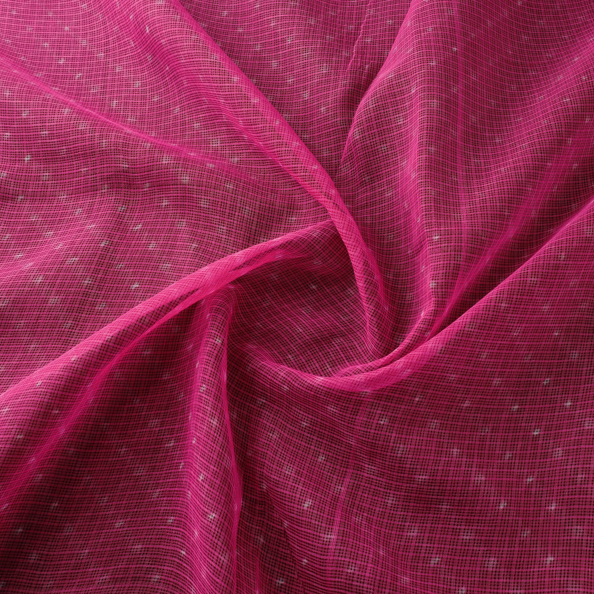 Pink - Leheriya Tie-Dye Kota Doria Cotton Fabric 04 - Image 3