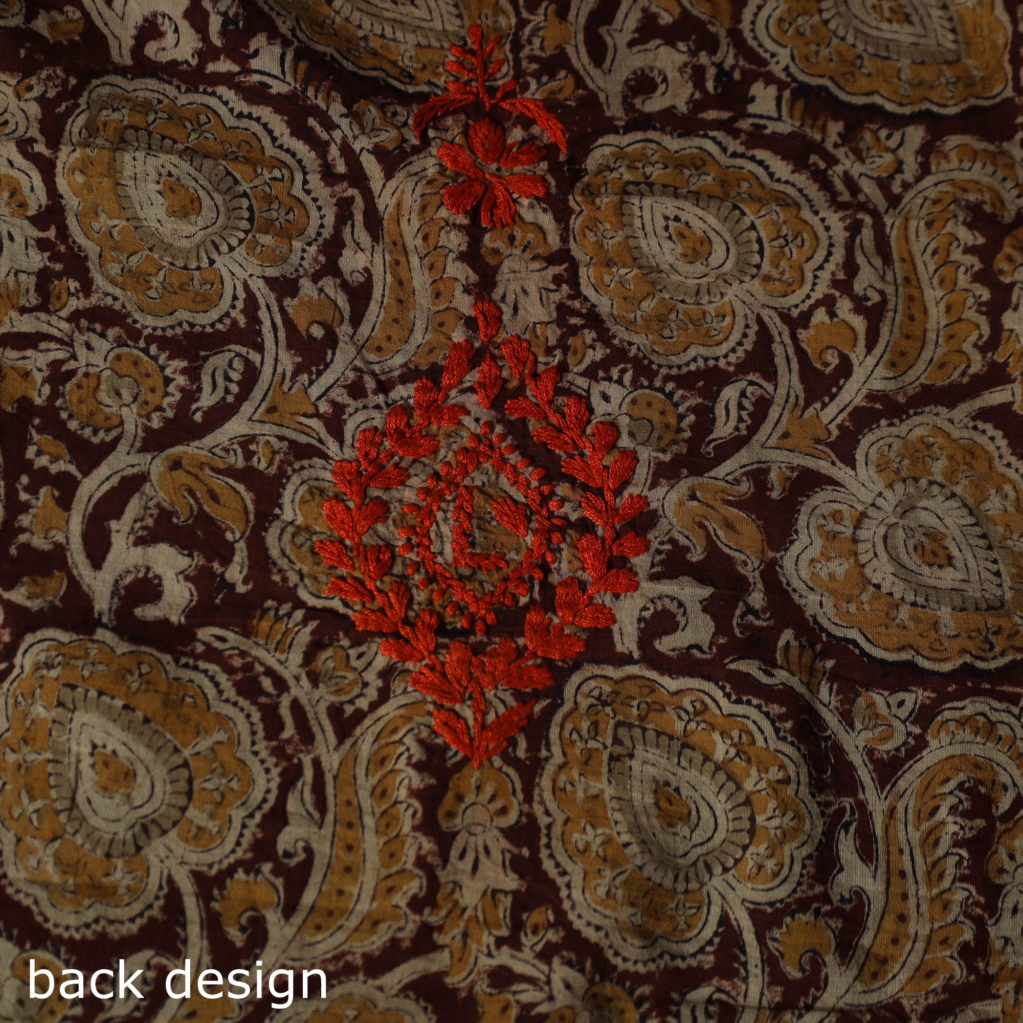 Lucknowi Chikankari Hand Embroidered Kalamkari Cotton Unstitched Kurta Material (2.5M) 24 - Image 5