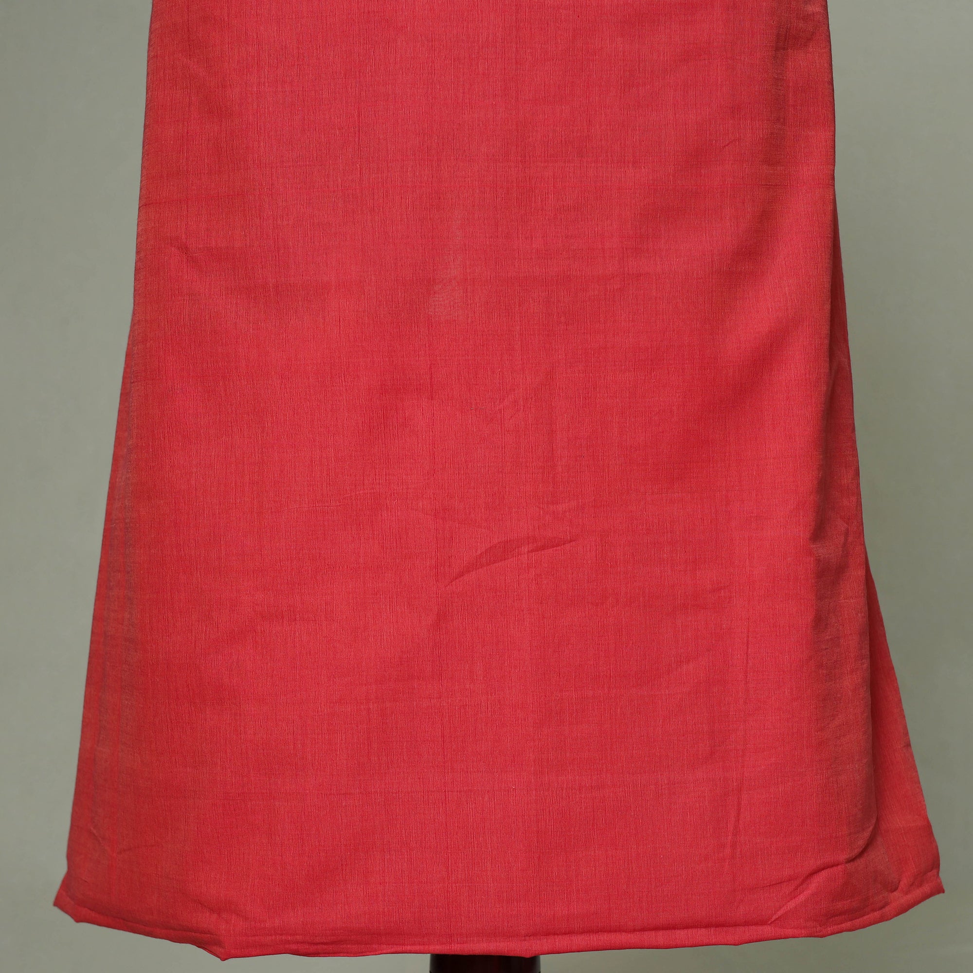 Red - Mangalagiri Handloom Cotton Patchwork Unstitched Kurta Material (2.5M) 01 - Image 3