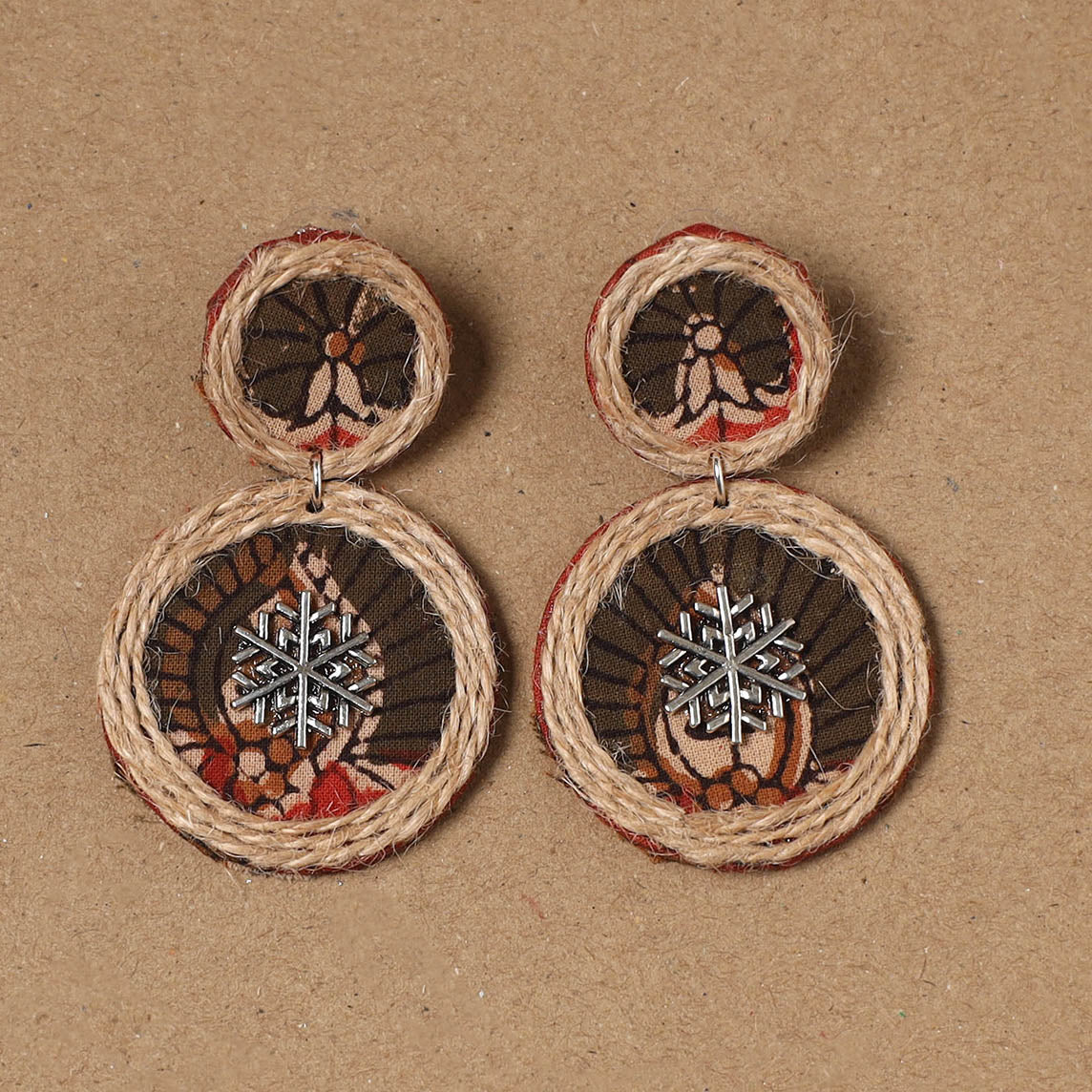 Black - Mannat Jute Fabart Handmade Earrings - Image 2