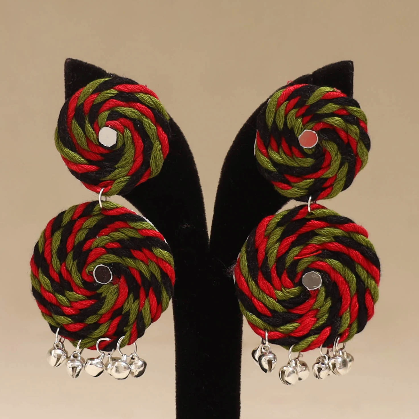 Multicolor - Mayera Ghungroo Work Thread Earrings - Image 2
