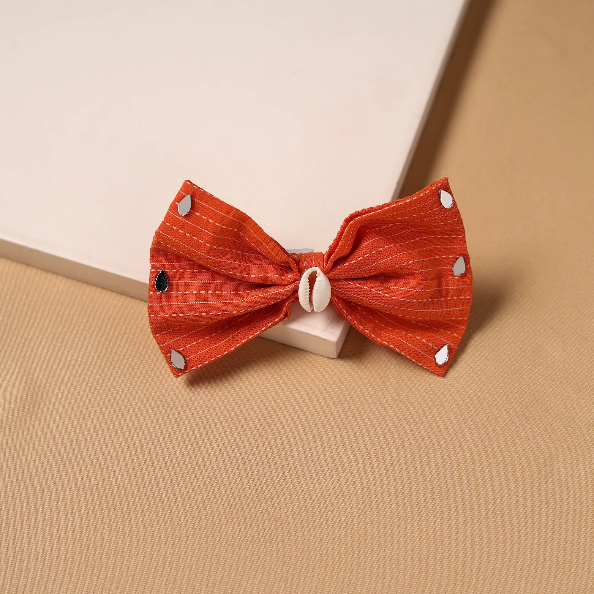 Orange - Mirror Shell Work Women's Bow Hair Clip 11