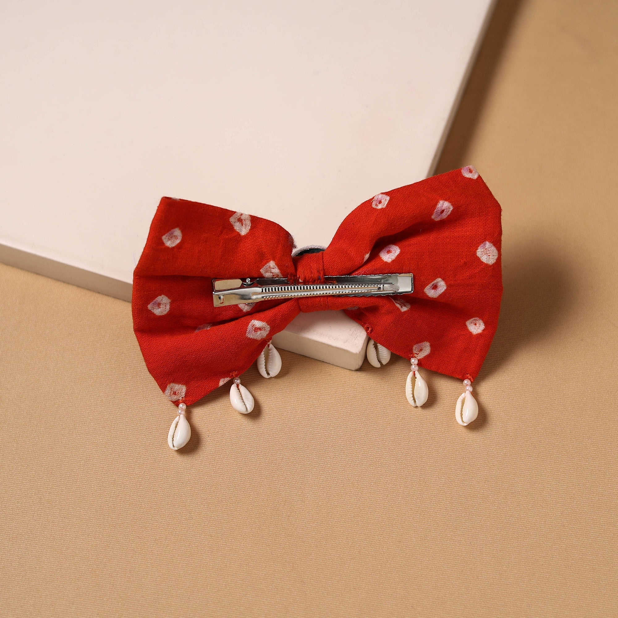 Red - Mirror Shell Work Women's Bow Hair Clip 15 - Image 2