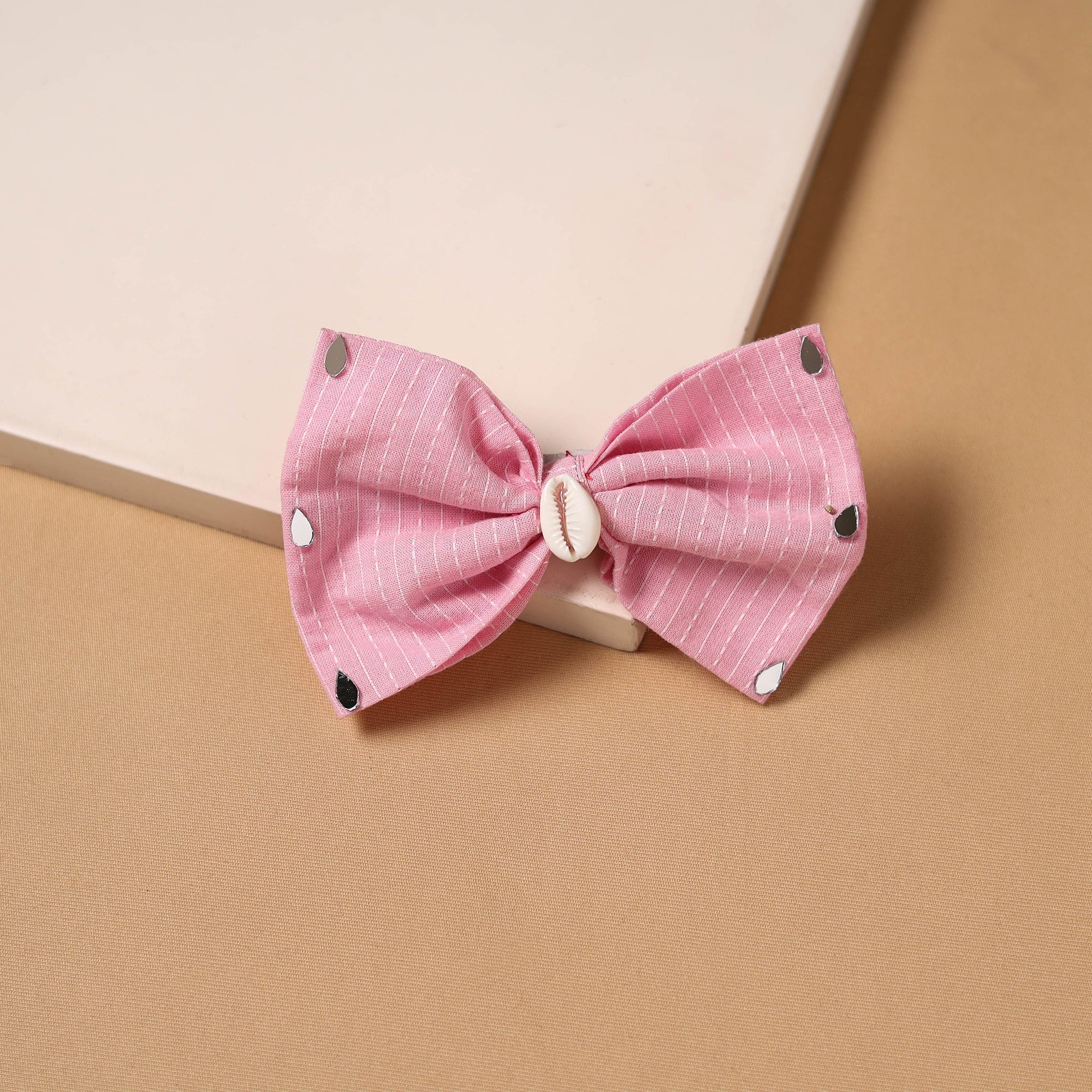 Pink - Mirror Shell Work Women's Bow Hair Clip 17