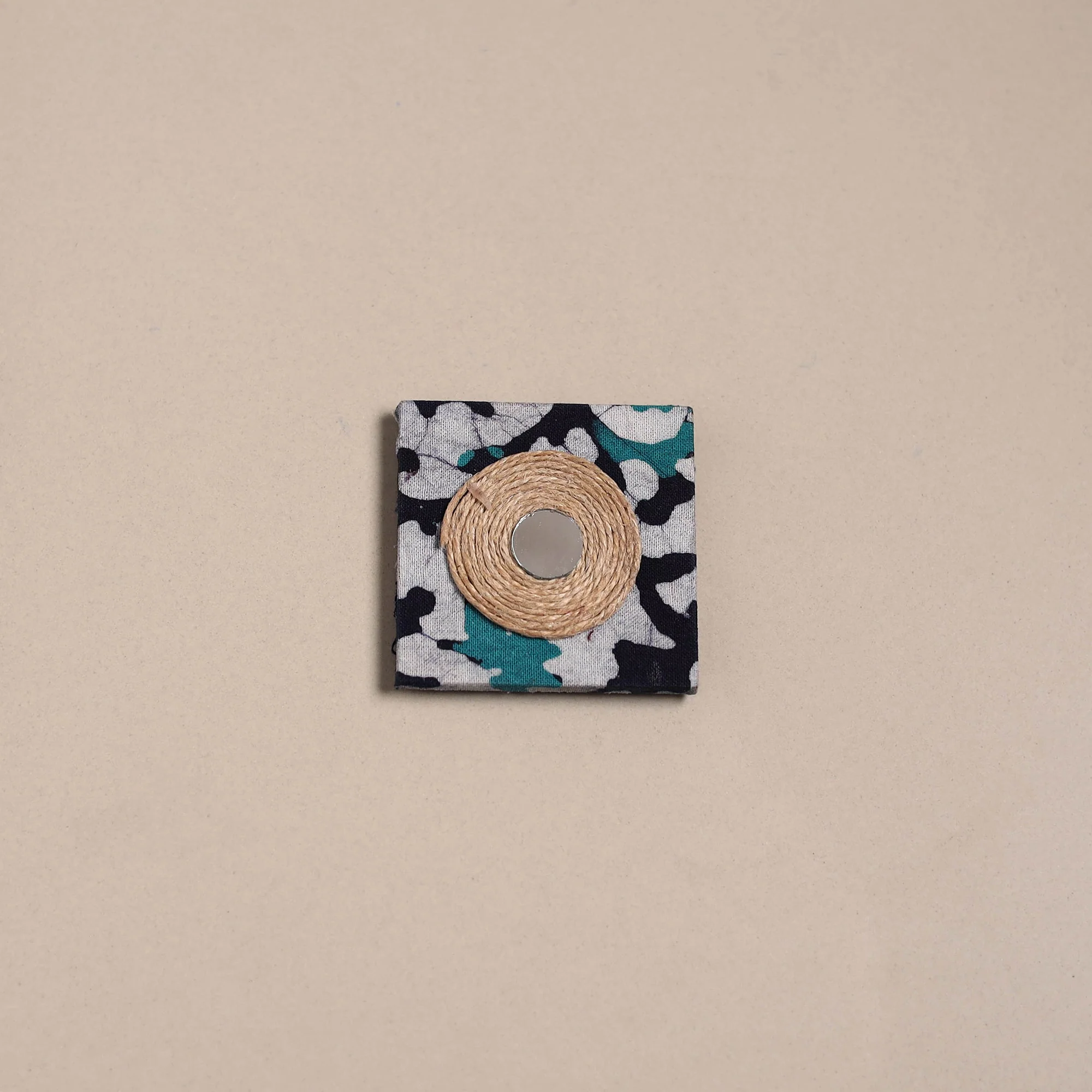 Blue - Mirror Work Handmade Fabart Jute Magnet 25