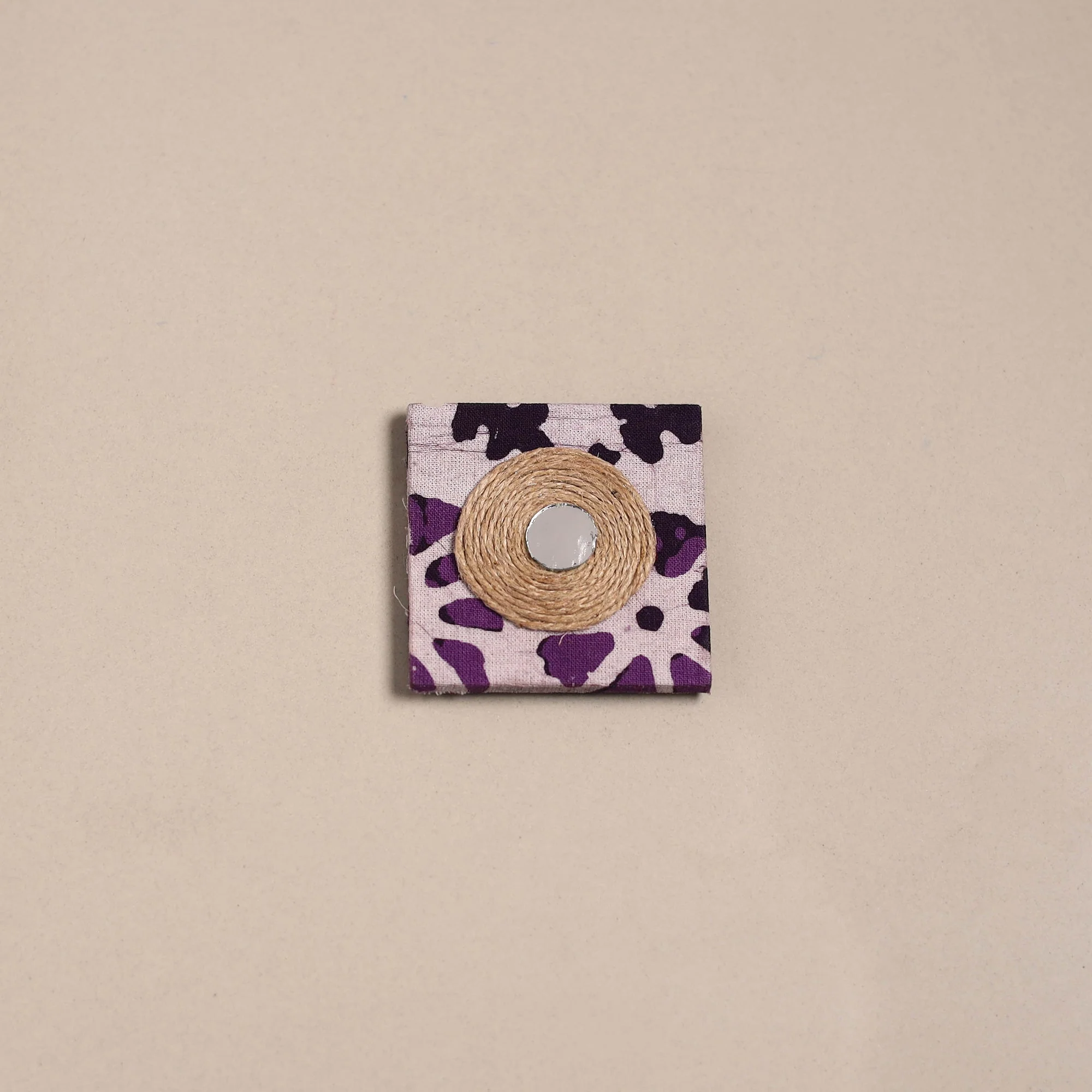 Purple - Mirror Work Handmade Fabart Jute Magnet 33