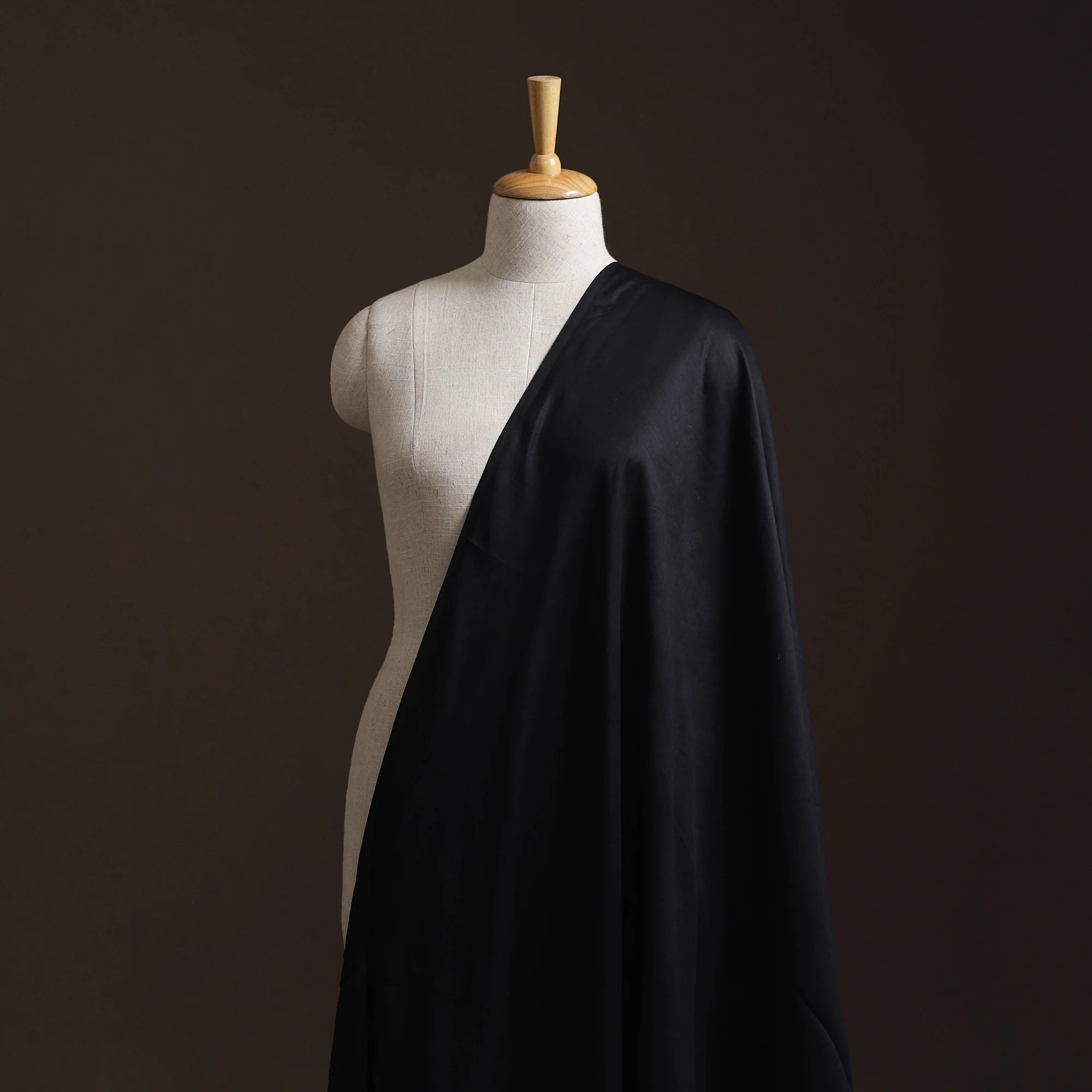 Black - Modal Silk Plain Fabric 06