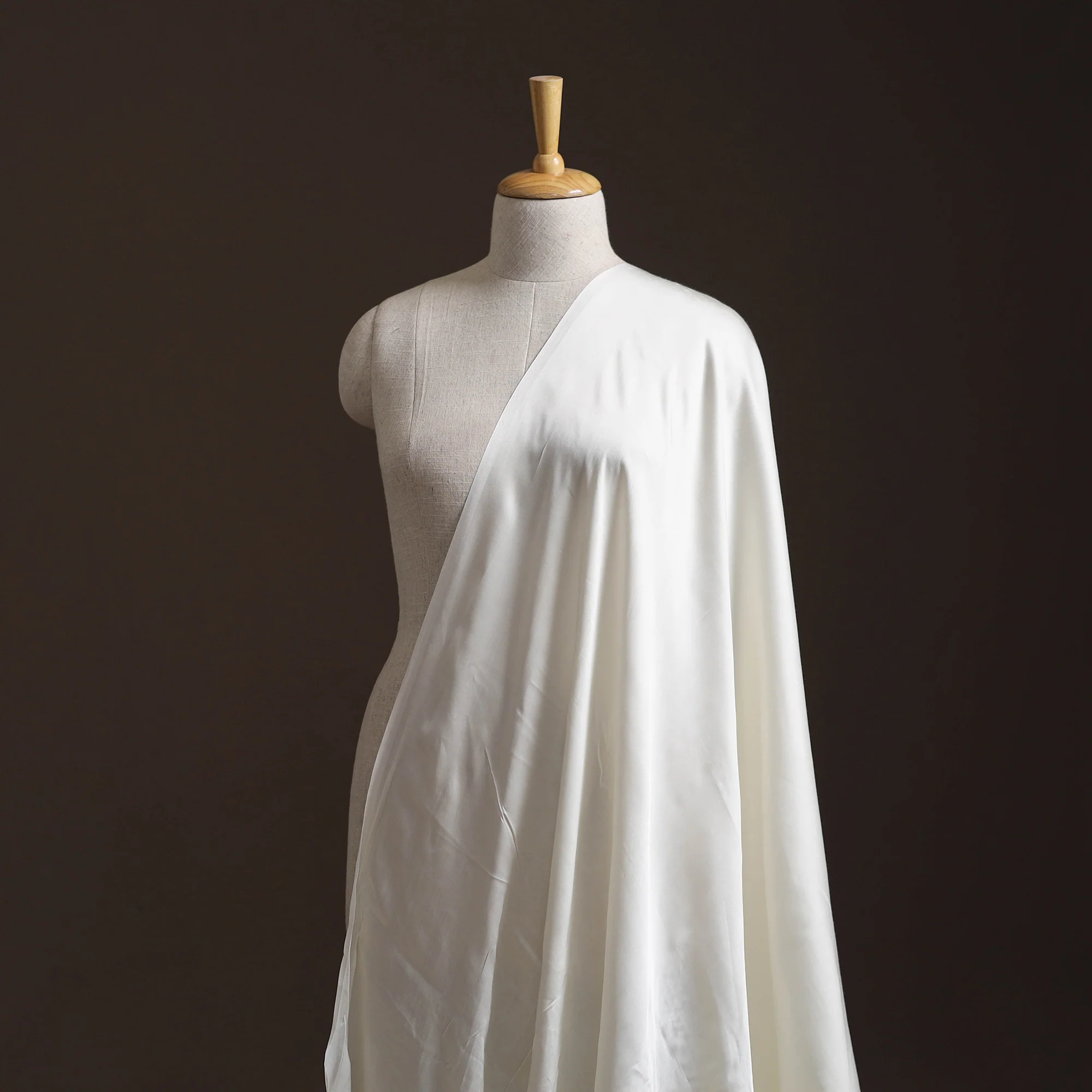 White - Modal Silk Plain Fabric 07