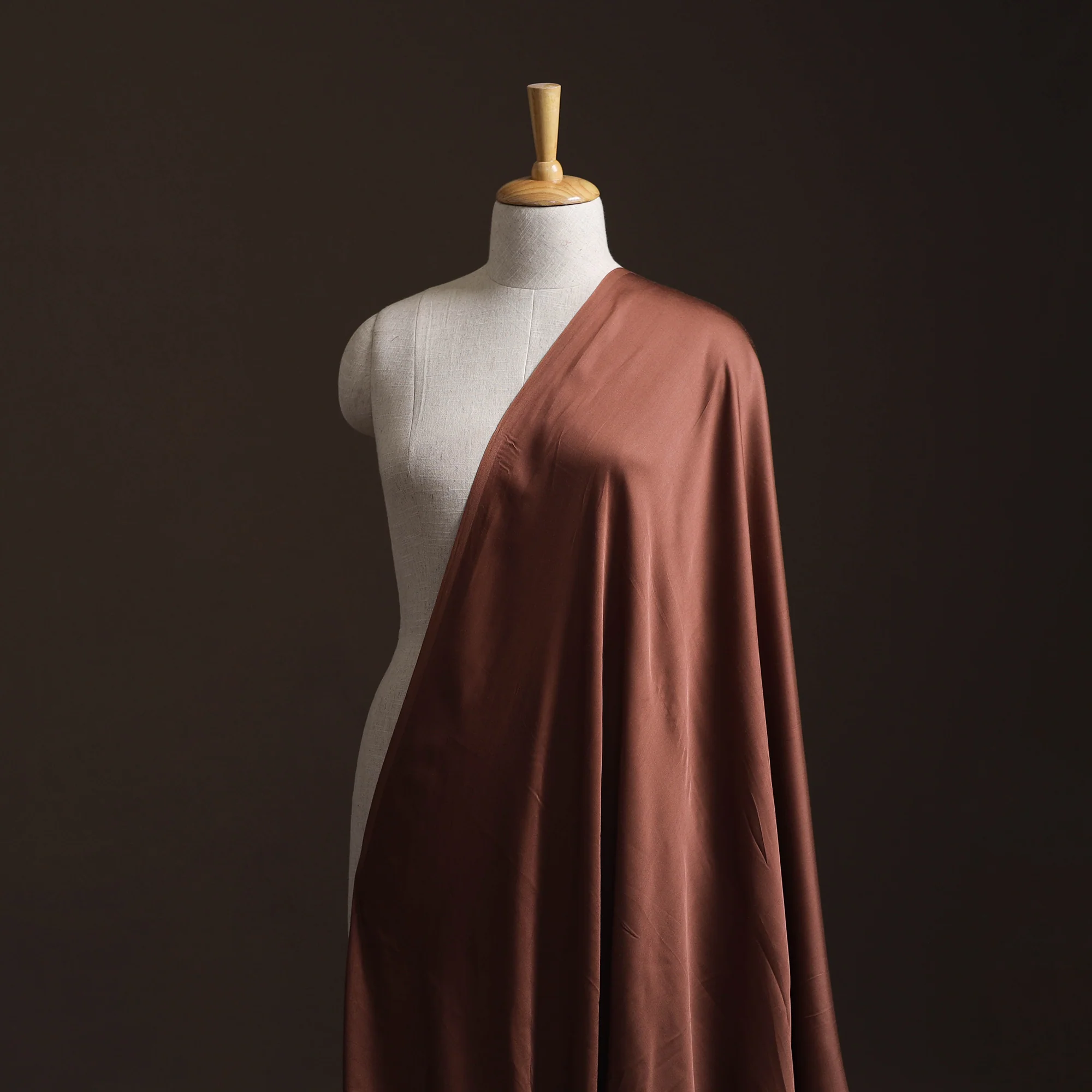 Brown - Modal Silk Plain Fabric 20