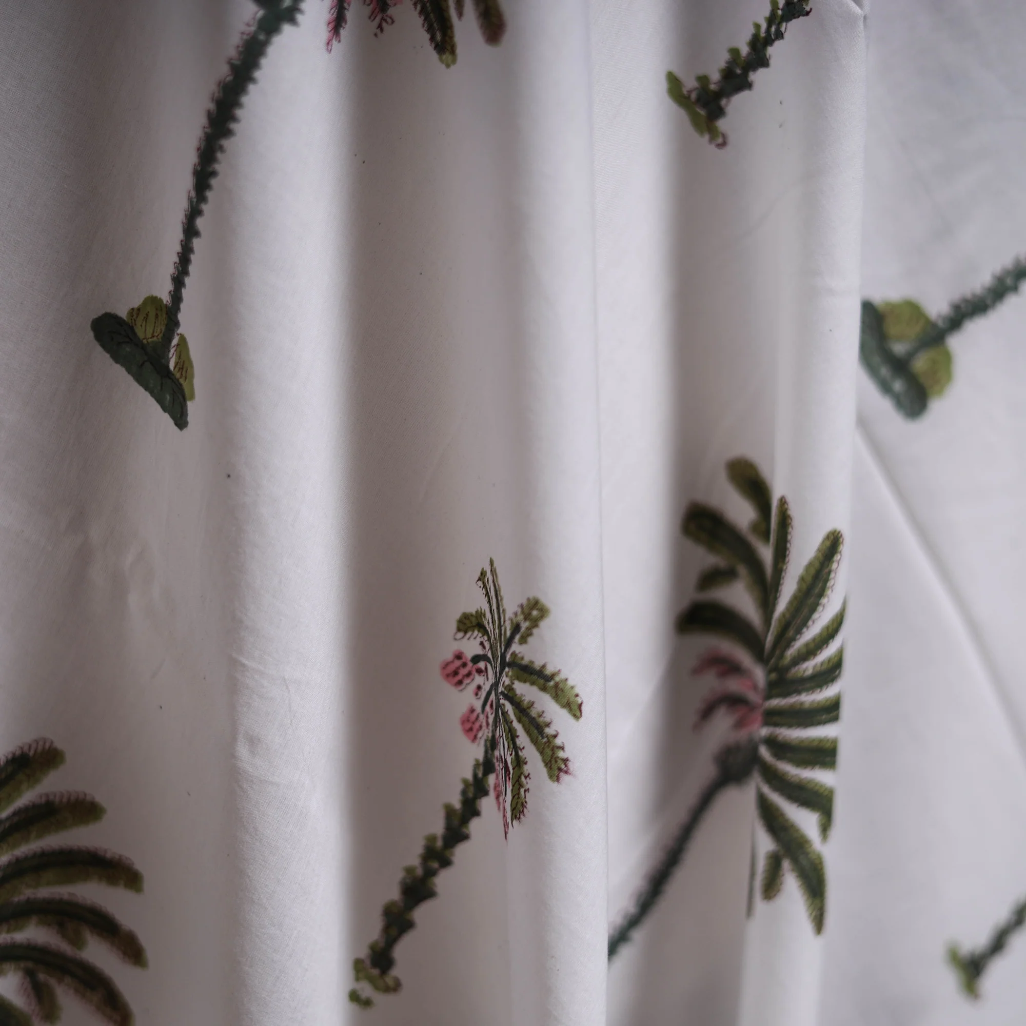 White - Mughal Butta Sanganeri Block Print Pure Cotton Fabric 25 - Image 3