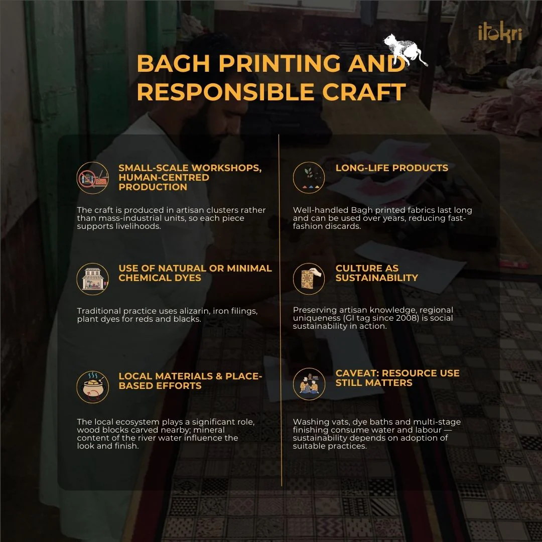 Natural Dyed Cotton Bagh Print Fabric 12 - Image 6