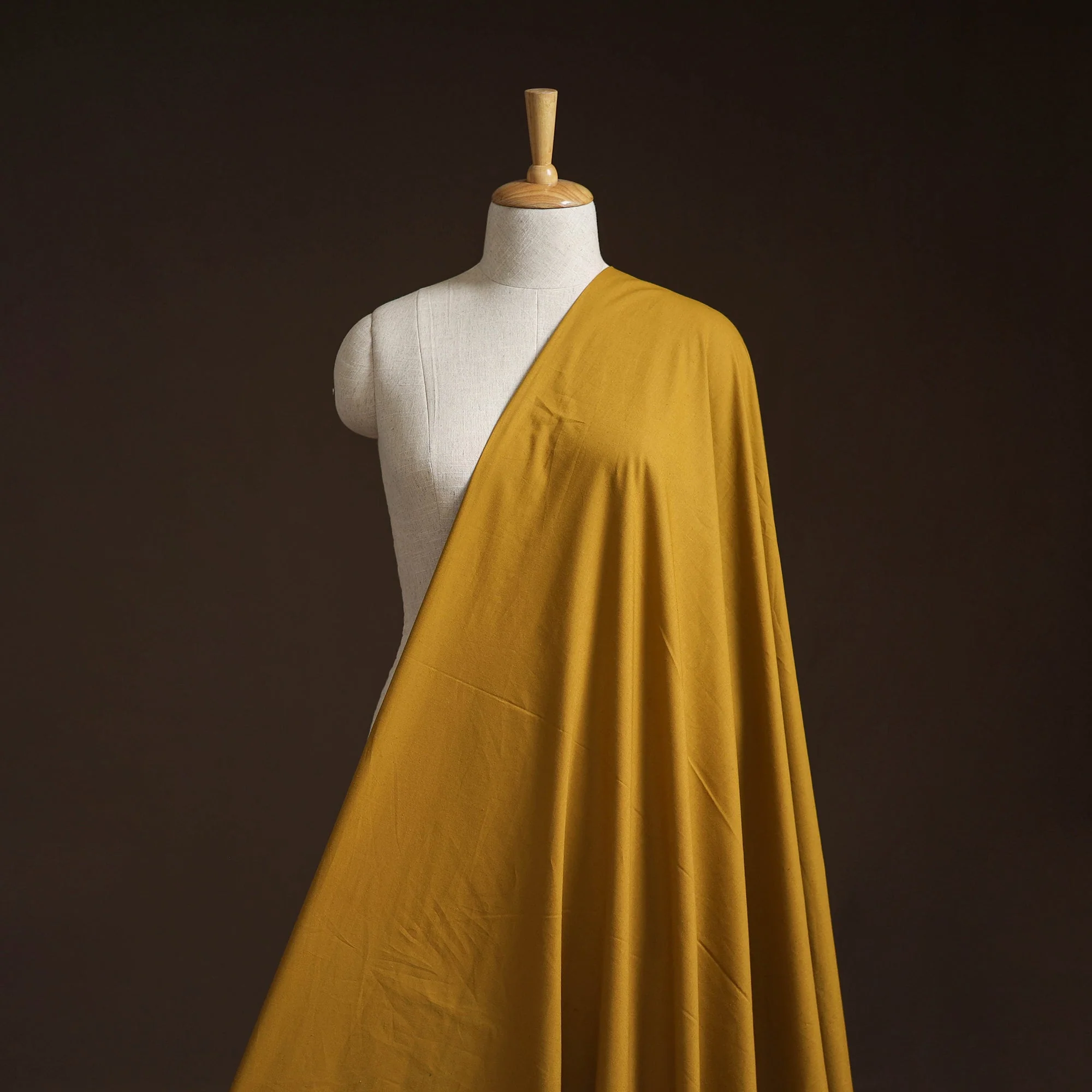 Yellow - Natural Dyed Cotton Plain Fabric 01