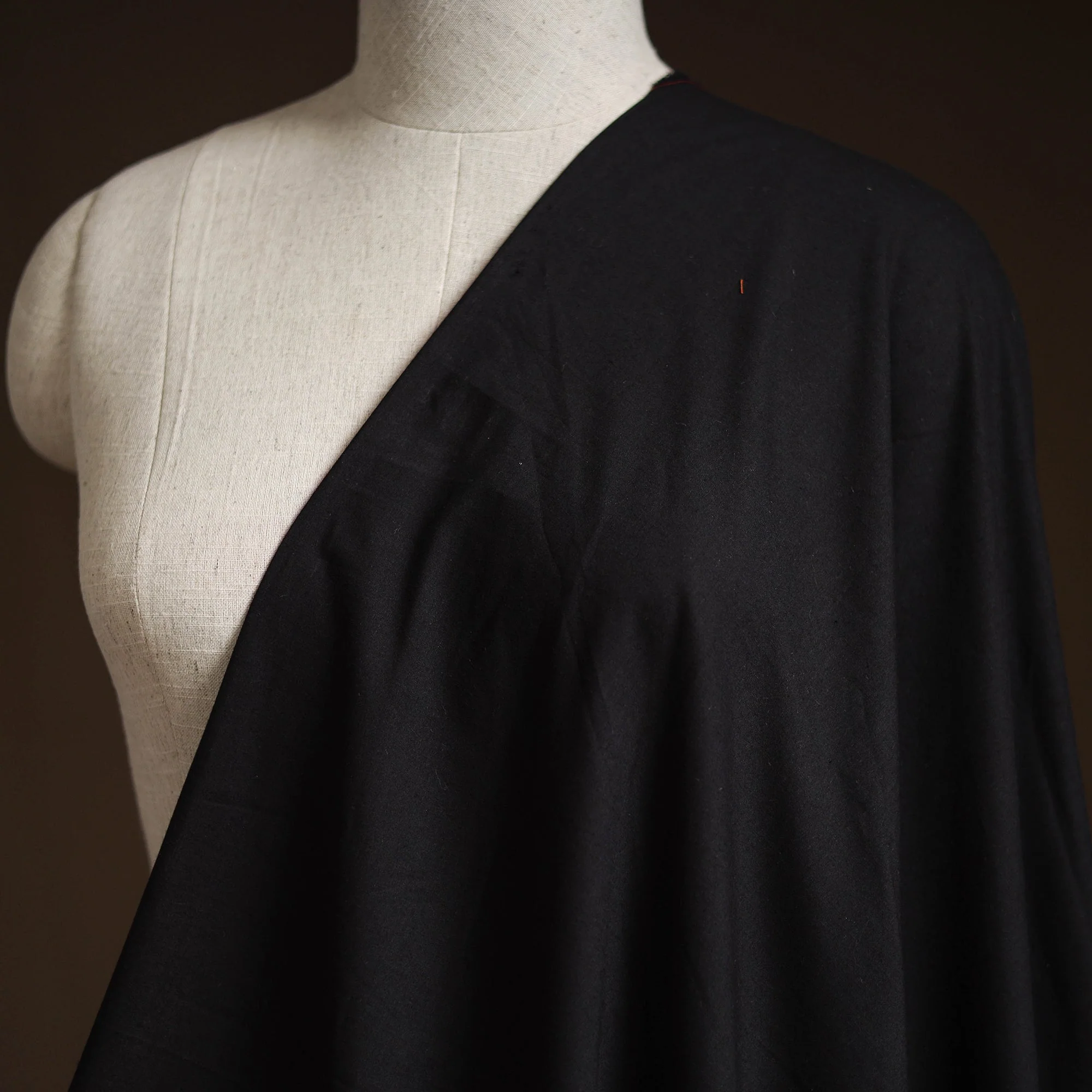 Black - Natural Dyed Cotton Plain Fabric 03 - Image 2