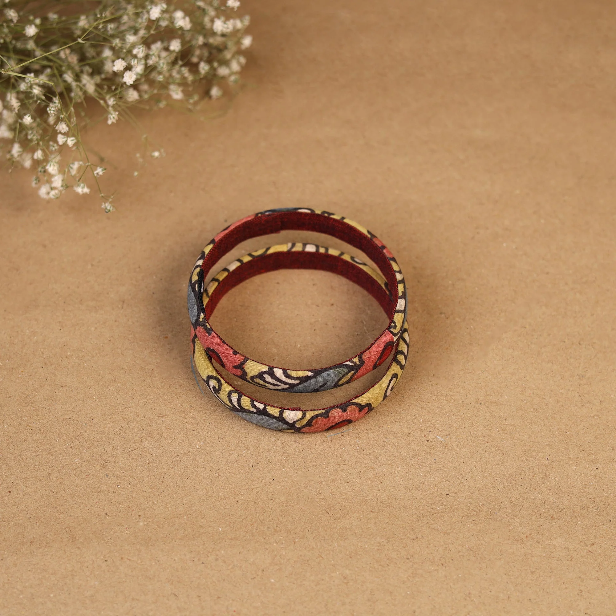Multicolor - Natural Dyed Handpainted Kalamkari Bangle SO2 (Size - 2-8) 18 - Image 2
