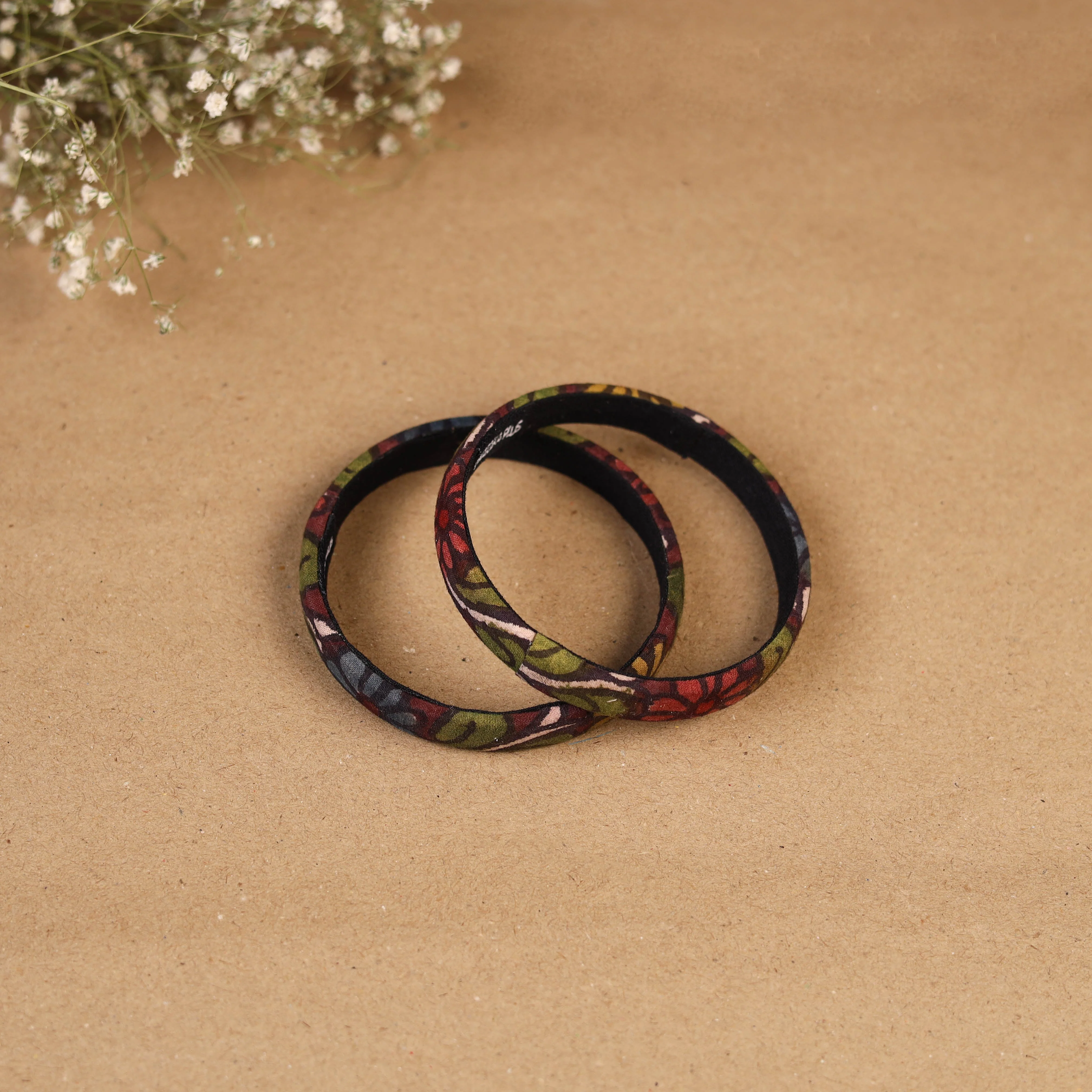 Multicolor - Natural Dyed Handpainted Kalamkari Bangle SO2 (Size - 2-8) 65