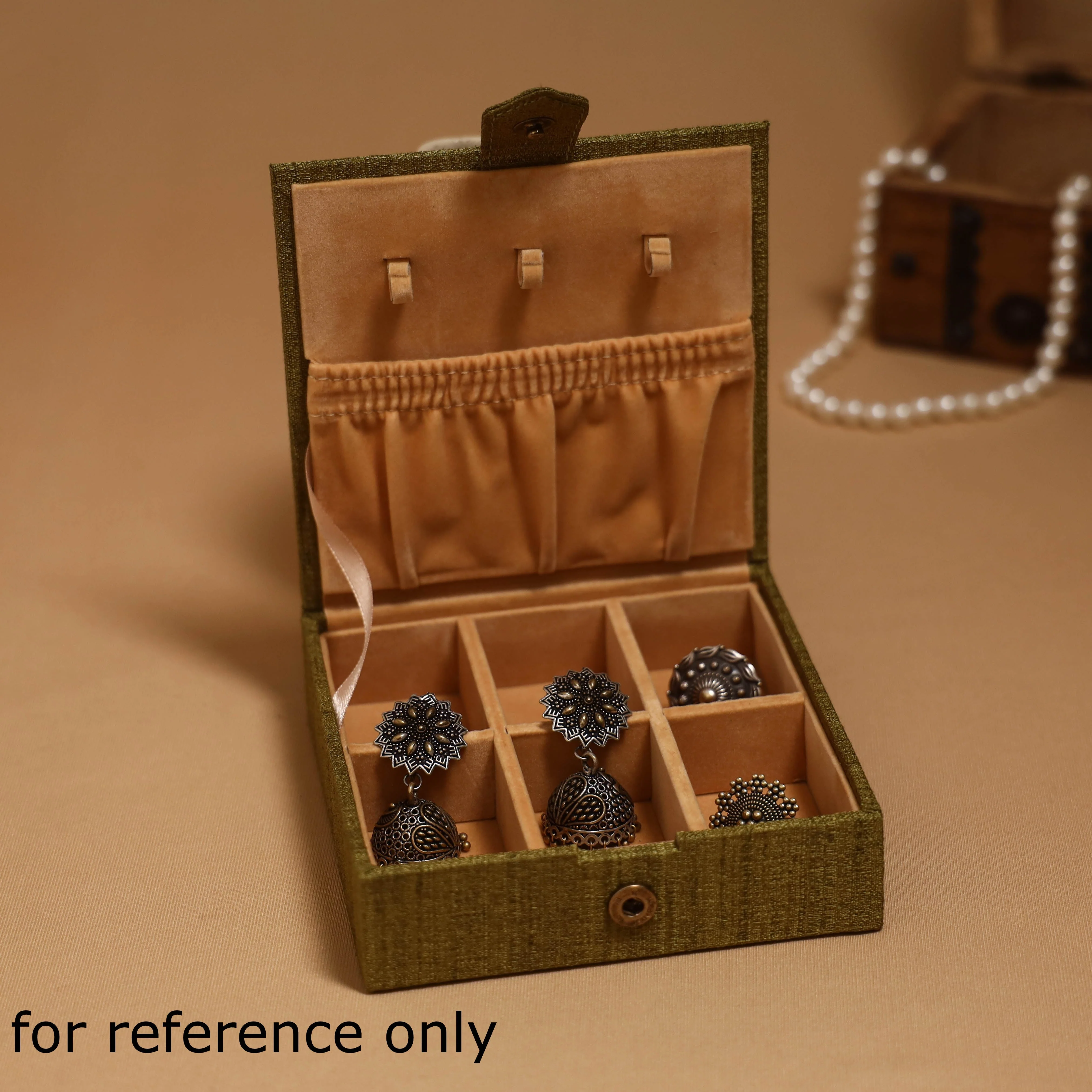 Black - Natural Dyed Handpainted Kalamkari Jewellery Box 19 - Image 3