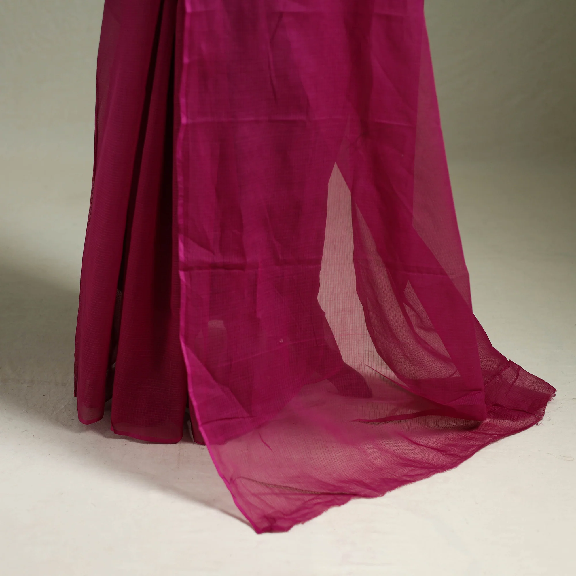 Pink - Nazaakat Kota Doria Cotton Plain Saree with Blouse & Jewellery Set 72 - Image 4