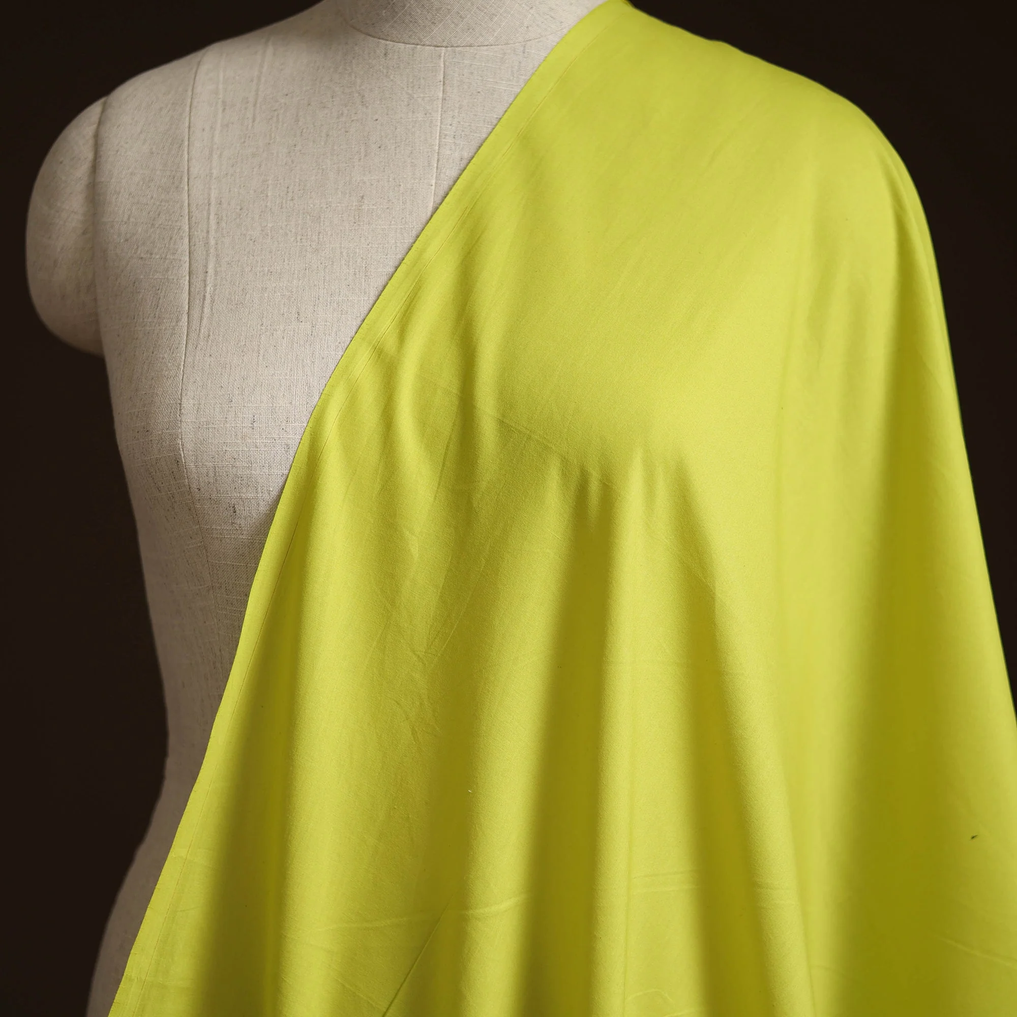 Yellow -  Prewashed Dyed Cotton Plain Fabric 38 - Image 2