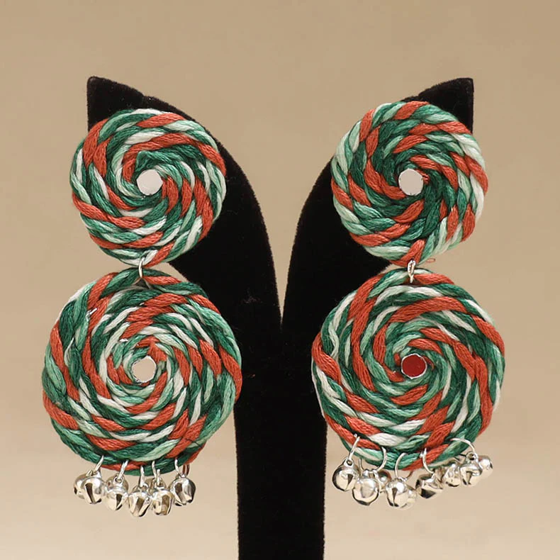Multicolor - Nikhat Ghungroo Work Thread Earrings - Image 2