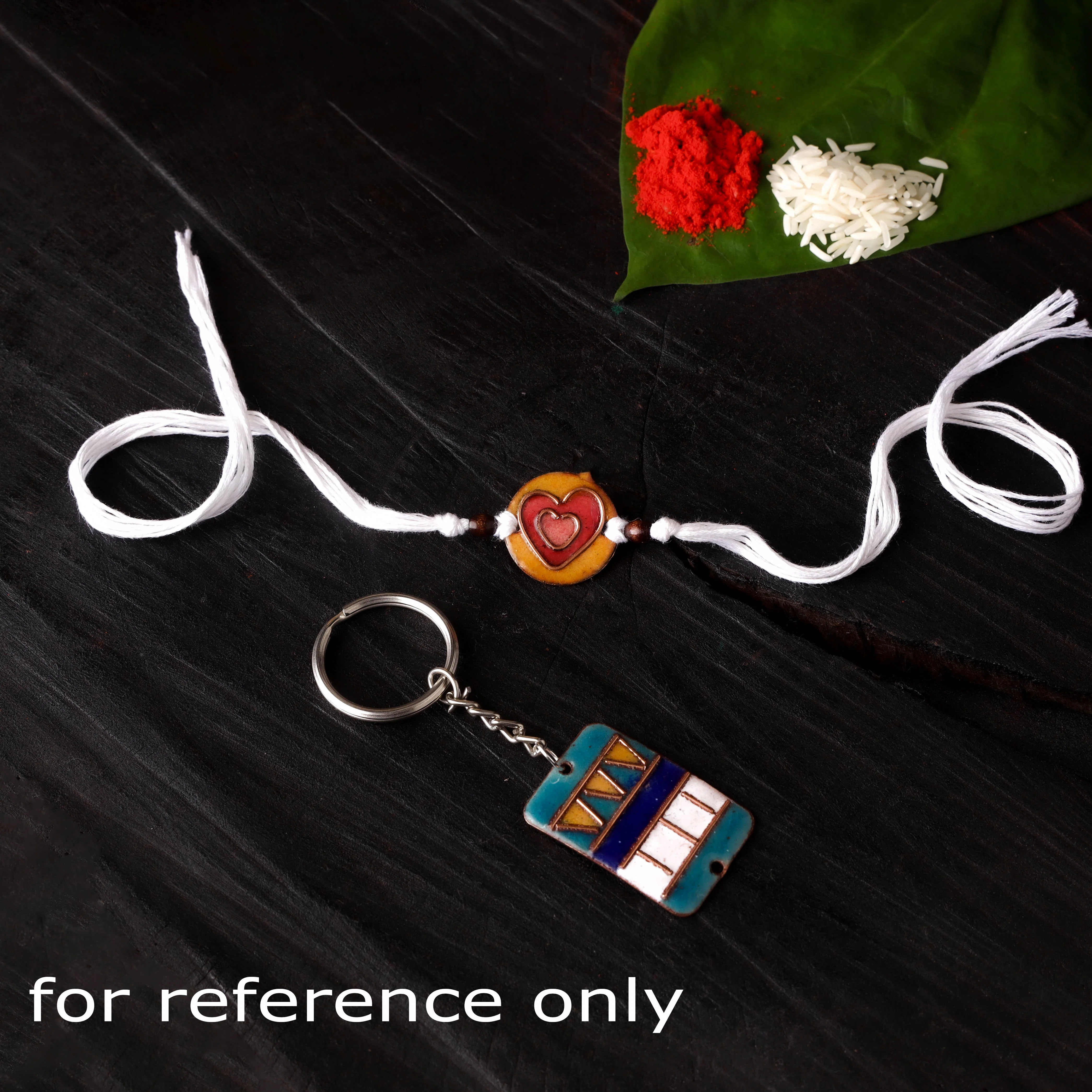 Om Rectangular - Copper Enamel Rakhi by Ekibeki 05 - Image 3