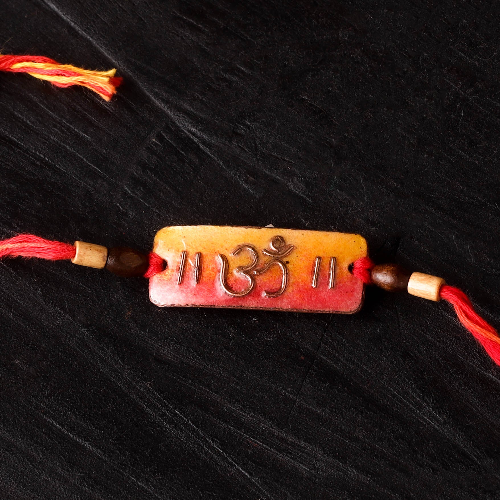 Om Rectangular - Copper Enamel Rakhi by Ekibeki 44 - Image 2