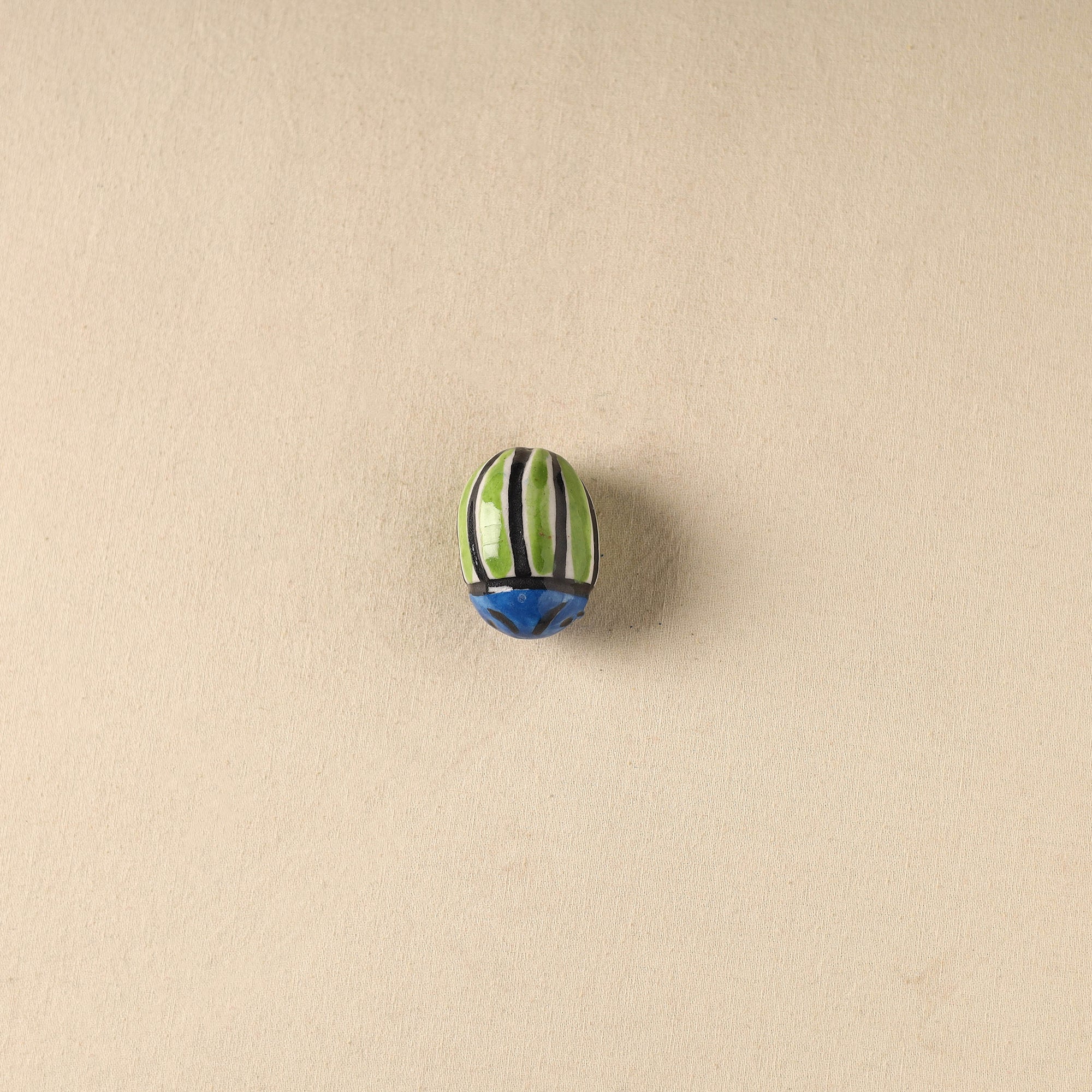 Green - Ladybug Original Blue Pottery Ceramic Fridge Magnet 77