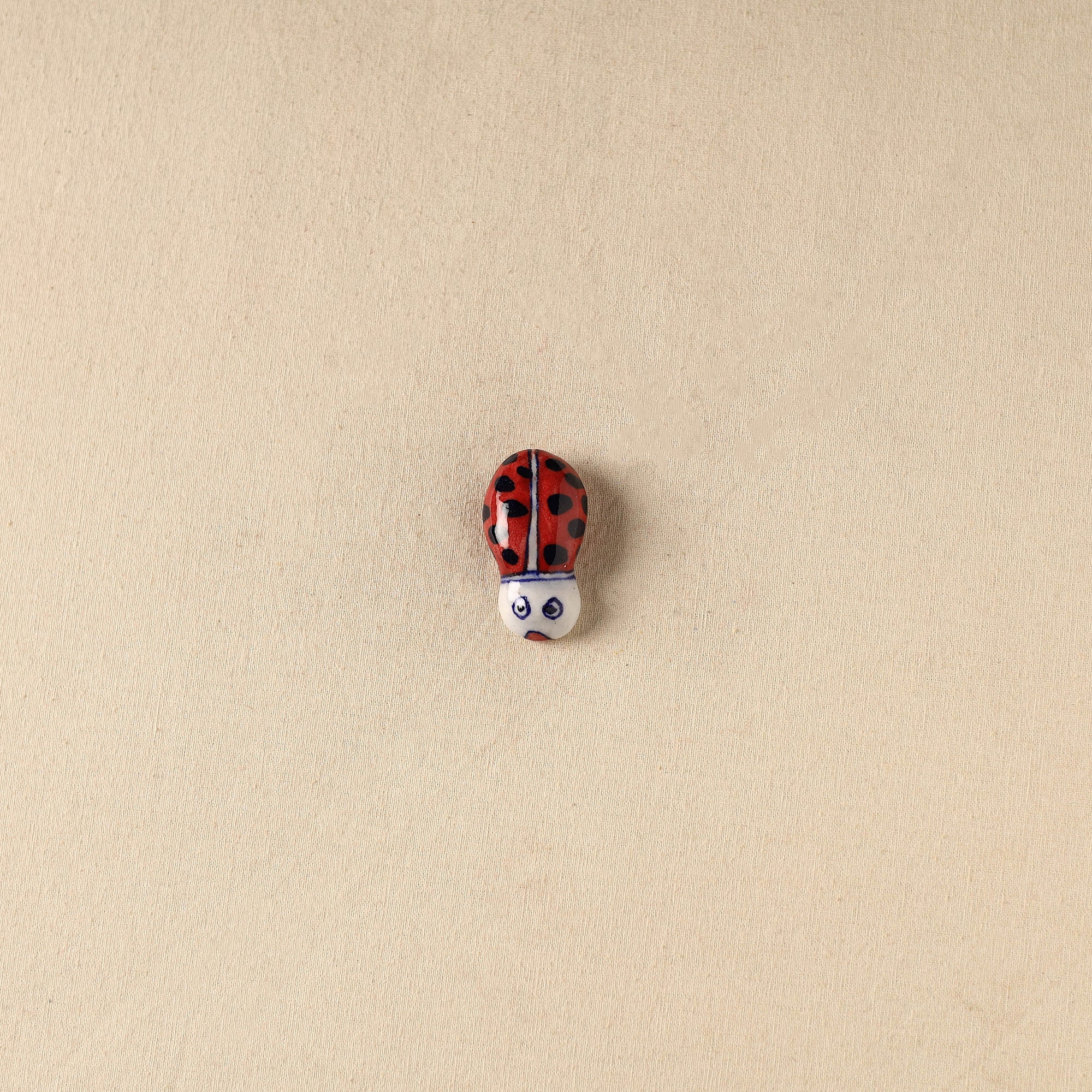 Red - Ladybug Original Blue Pottery Ceramic Fridge Magnet 84