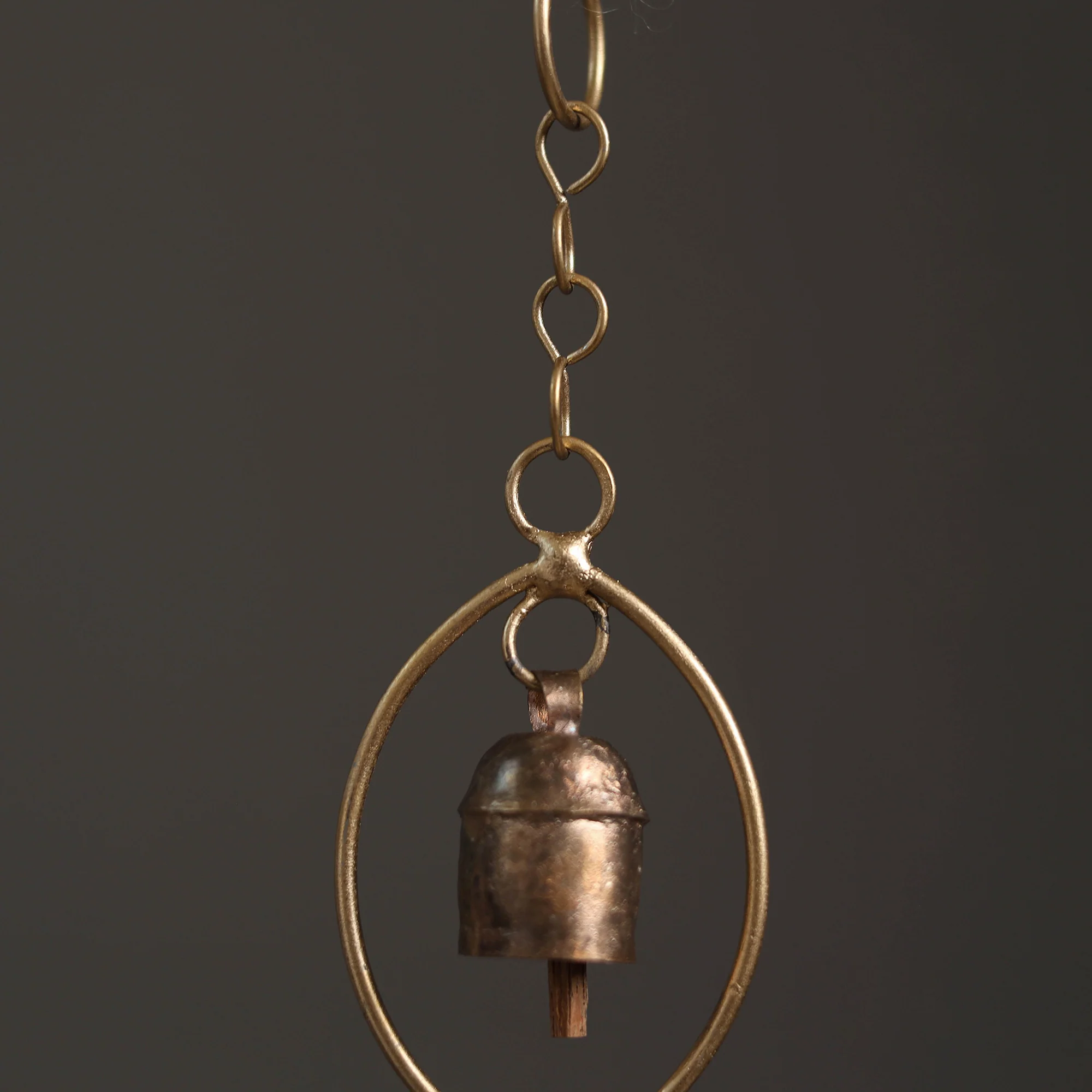 Oval - Kutch Copper Coated 2 Bells Wind Chimes 11 - Image 2