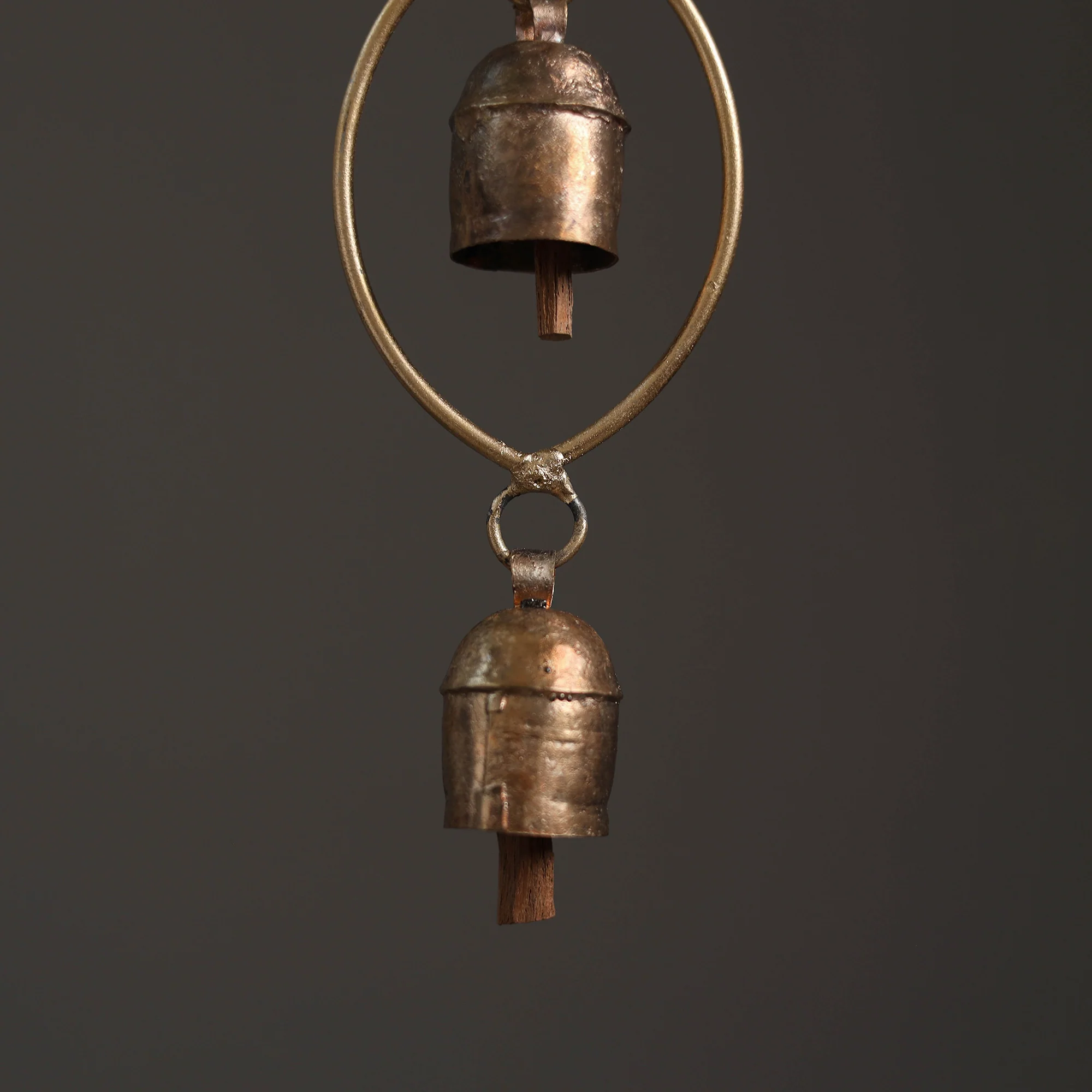 Oval - Kutch Copper Coated 2 Bells Wind Chimes 11 - Image 3